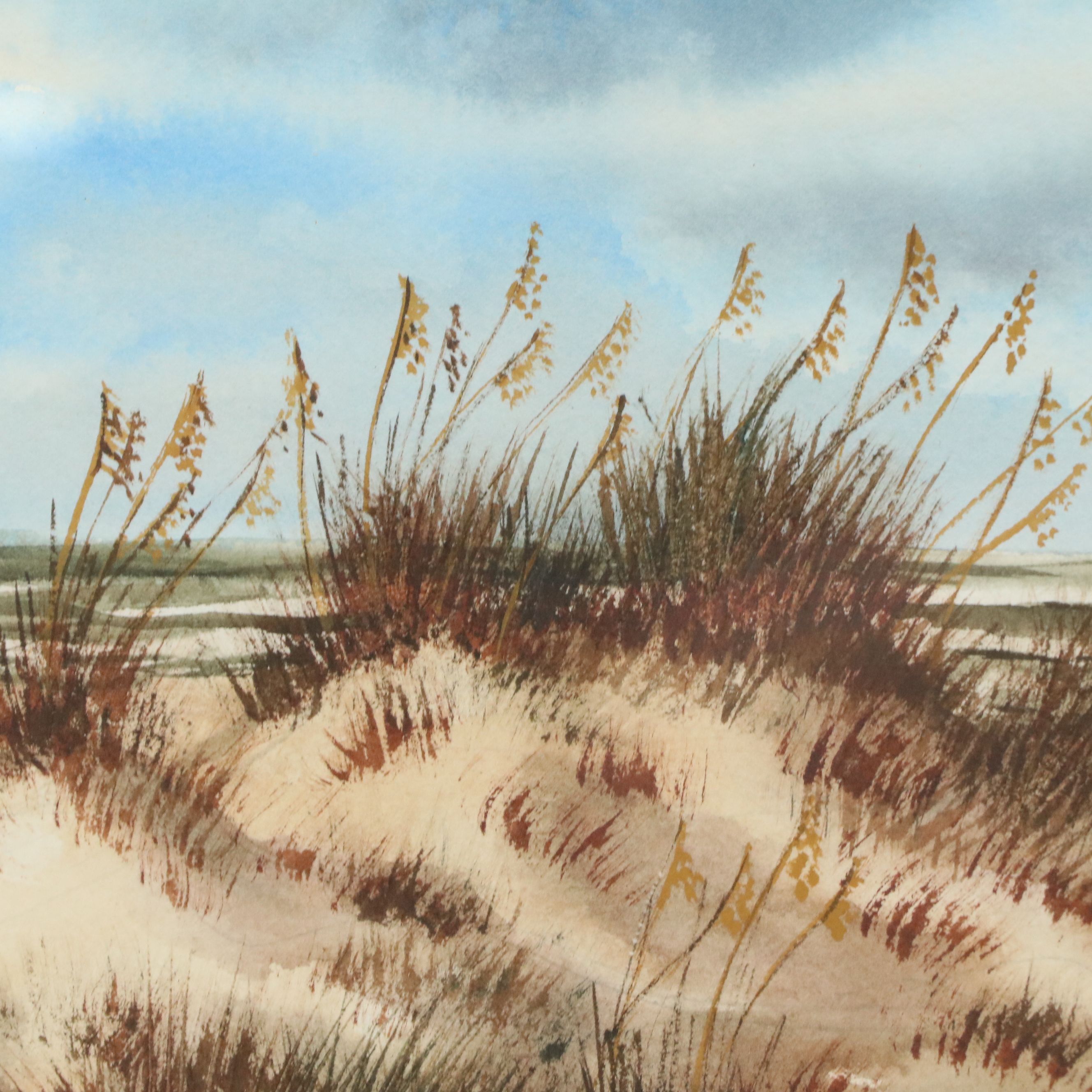 A. Sandberg Watercolor Painting "Nags Head Island," 1974