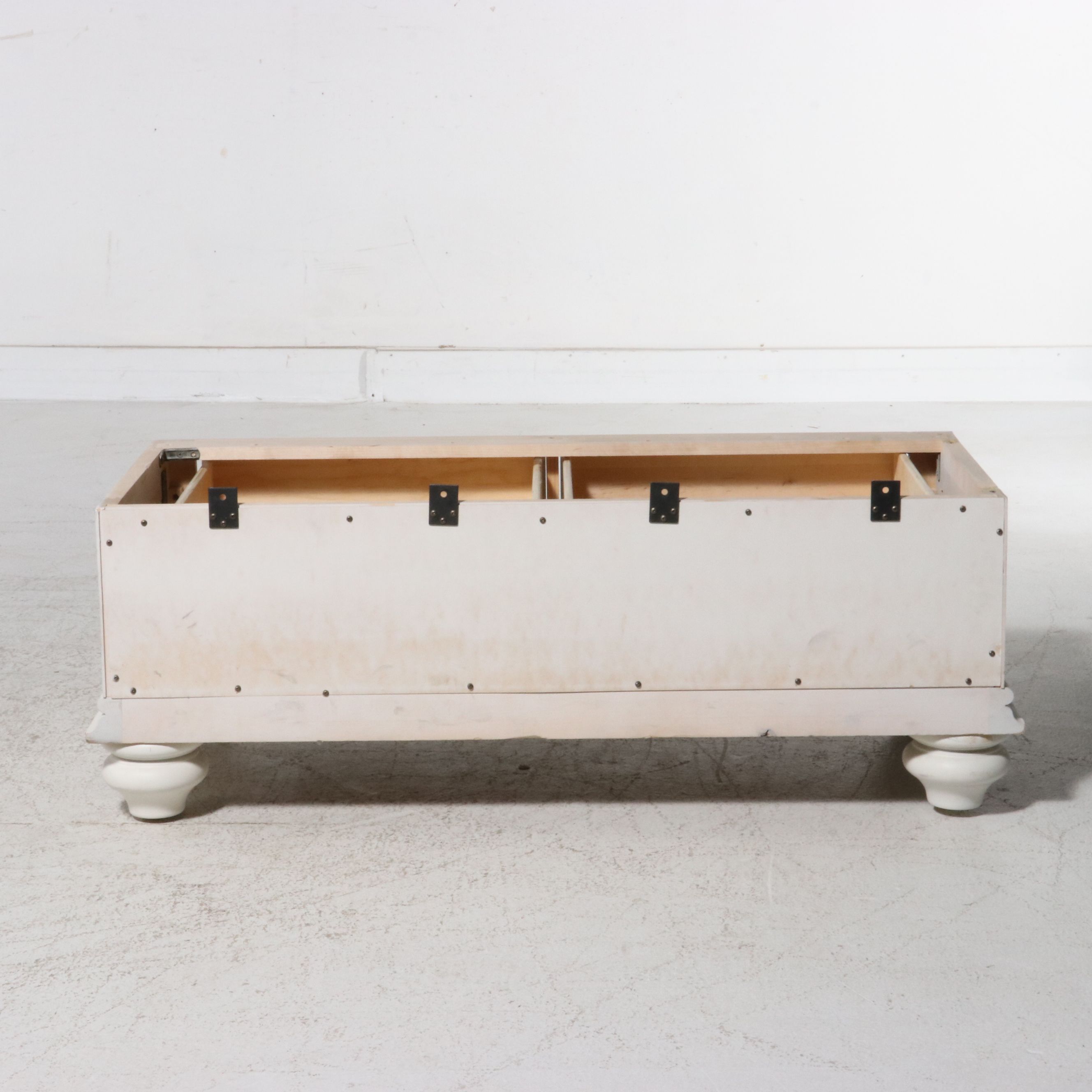 Stanley Furniture White Wood Coastal Style Shutter Front Armoire, 21st Century