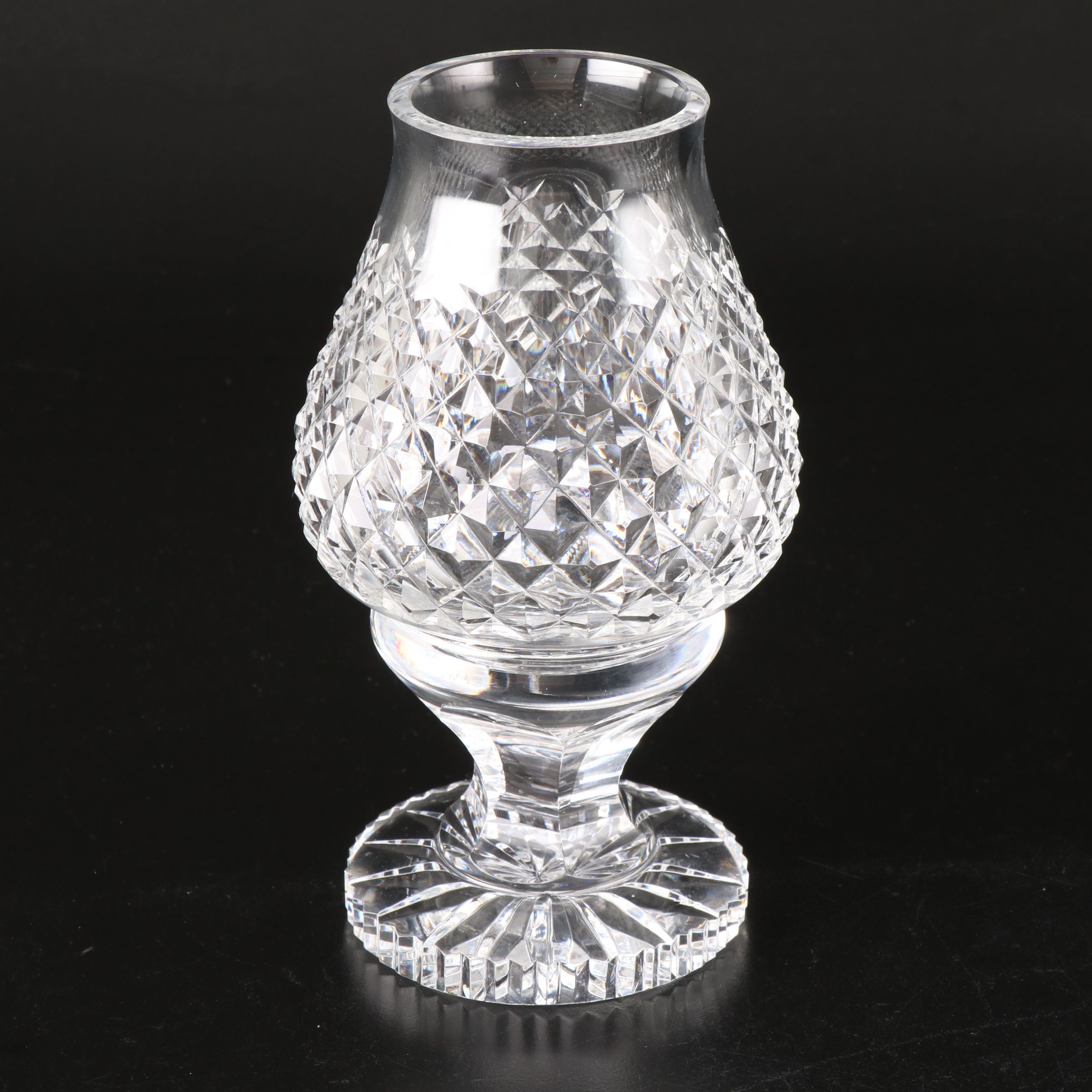 Waterford Crystal "Alana" Hurricane Lamp with Obelisk Paperweight