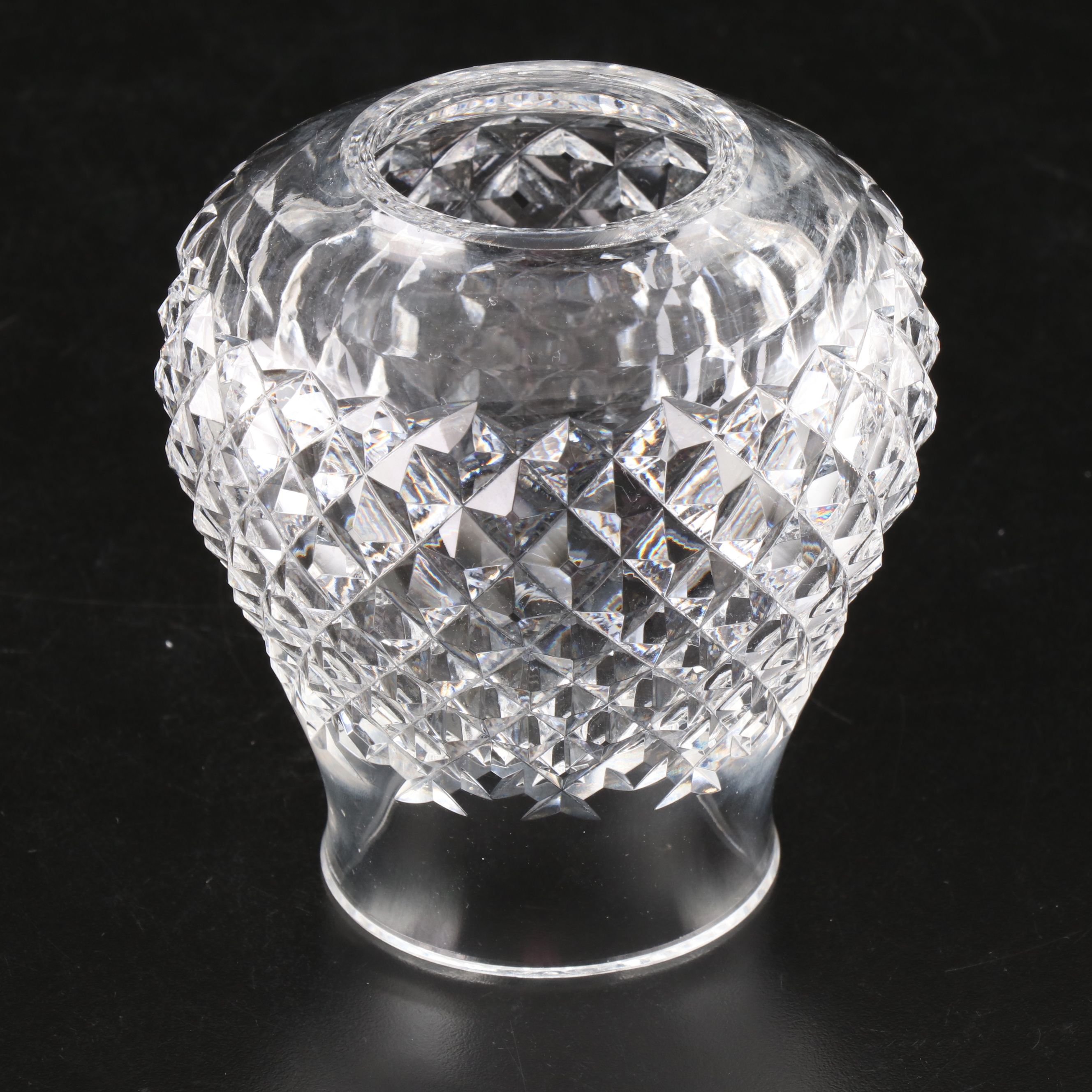 Waterford Crystal "Alana" Hurricane Lamp with Obelisk Paperweight