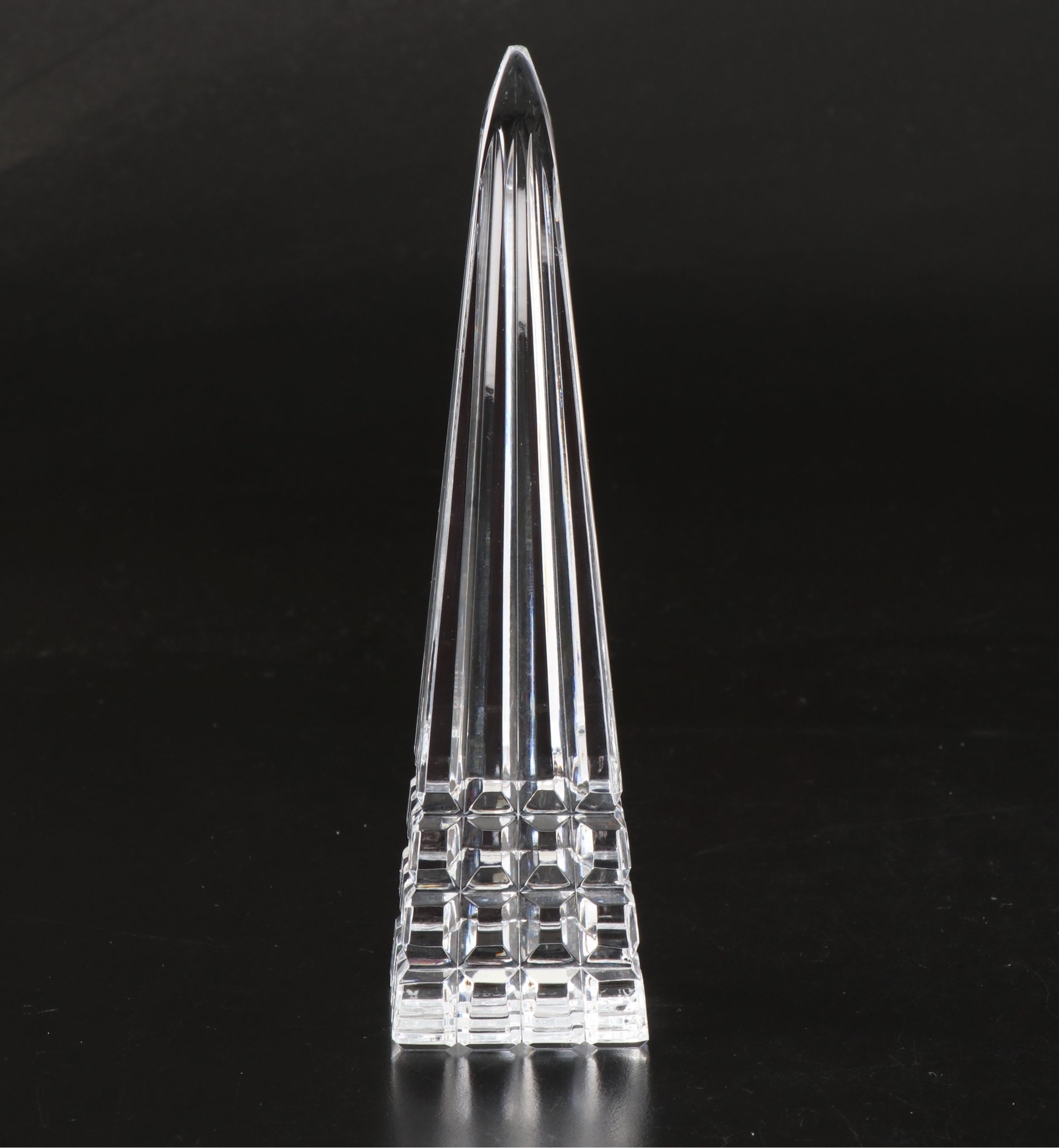 Waterford Crystal "Alana" Hurricane Lamp with Obelisk Paperweight