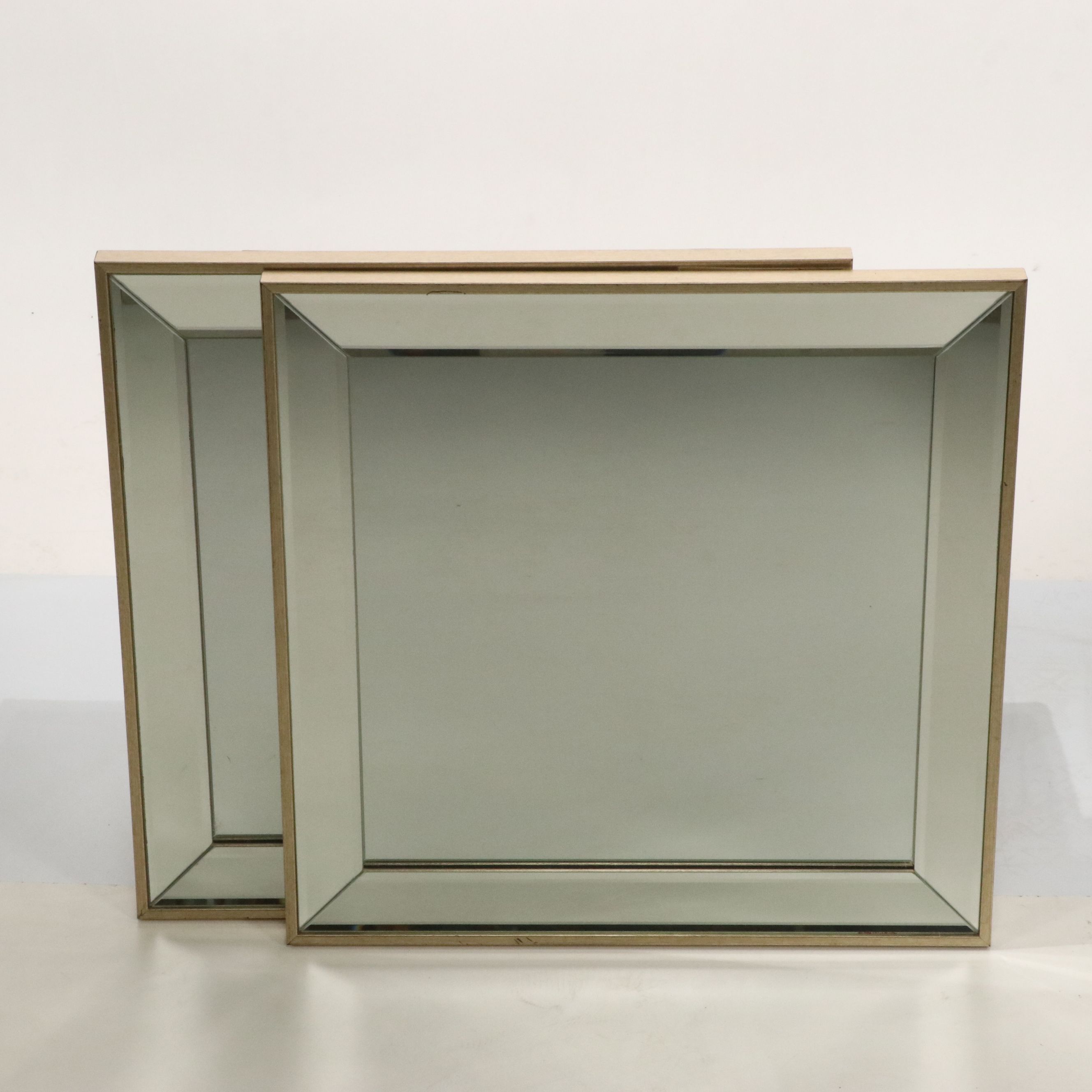 Arhaus Set of Four Deco Revival Style Beveled Wall Mirrors