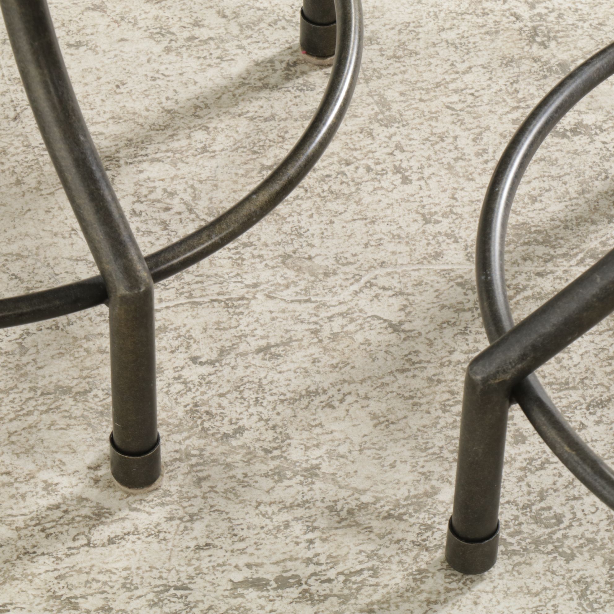 Five Industrial Style Adjustable Metal Stools with Wood Seats