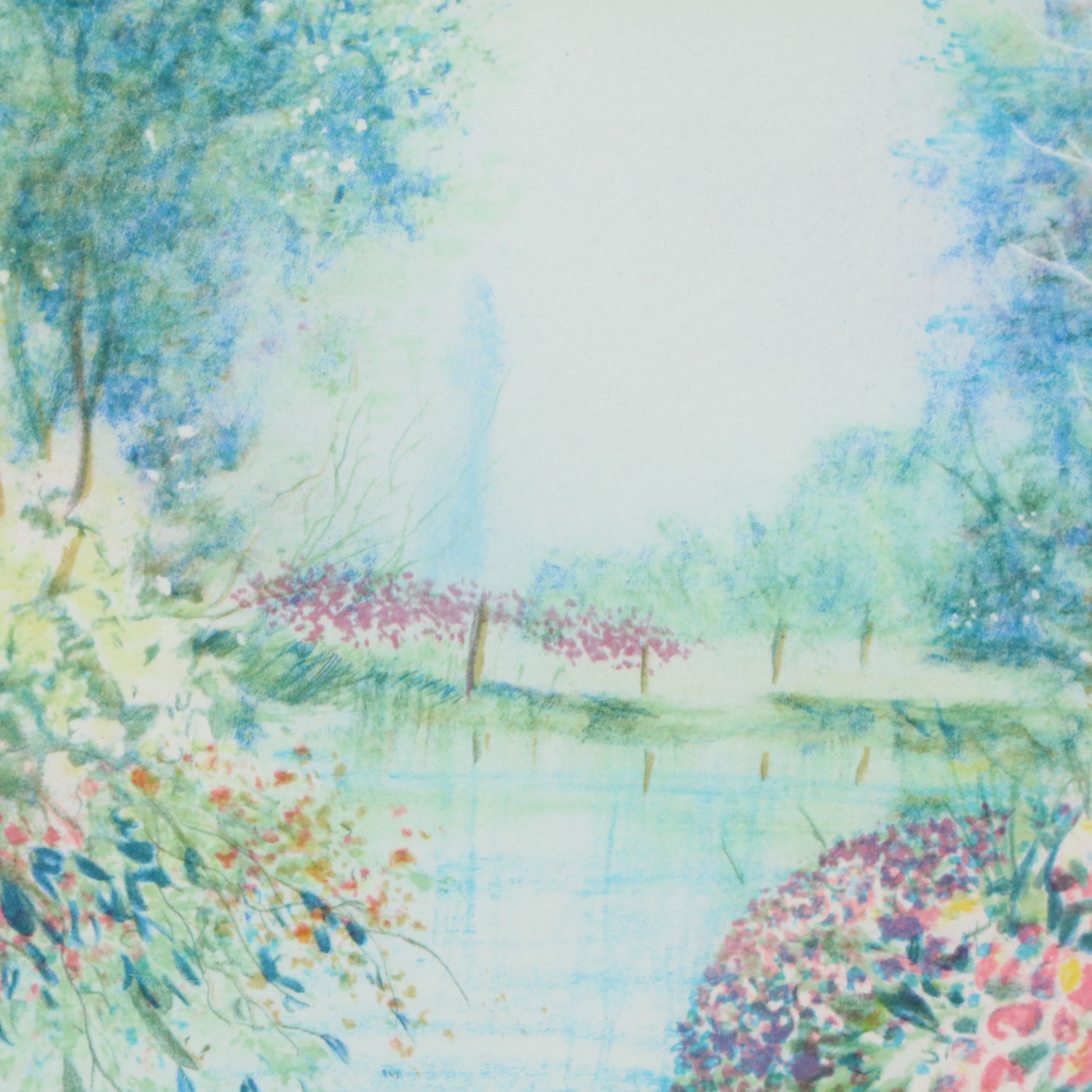 Richard Nahmias Lithograph of Gardens and Pond, Late 20th to 21st Century