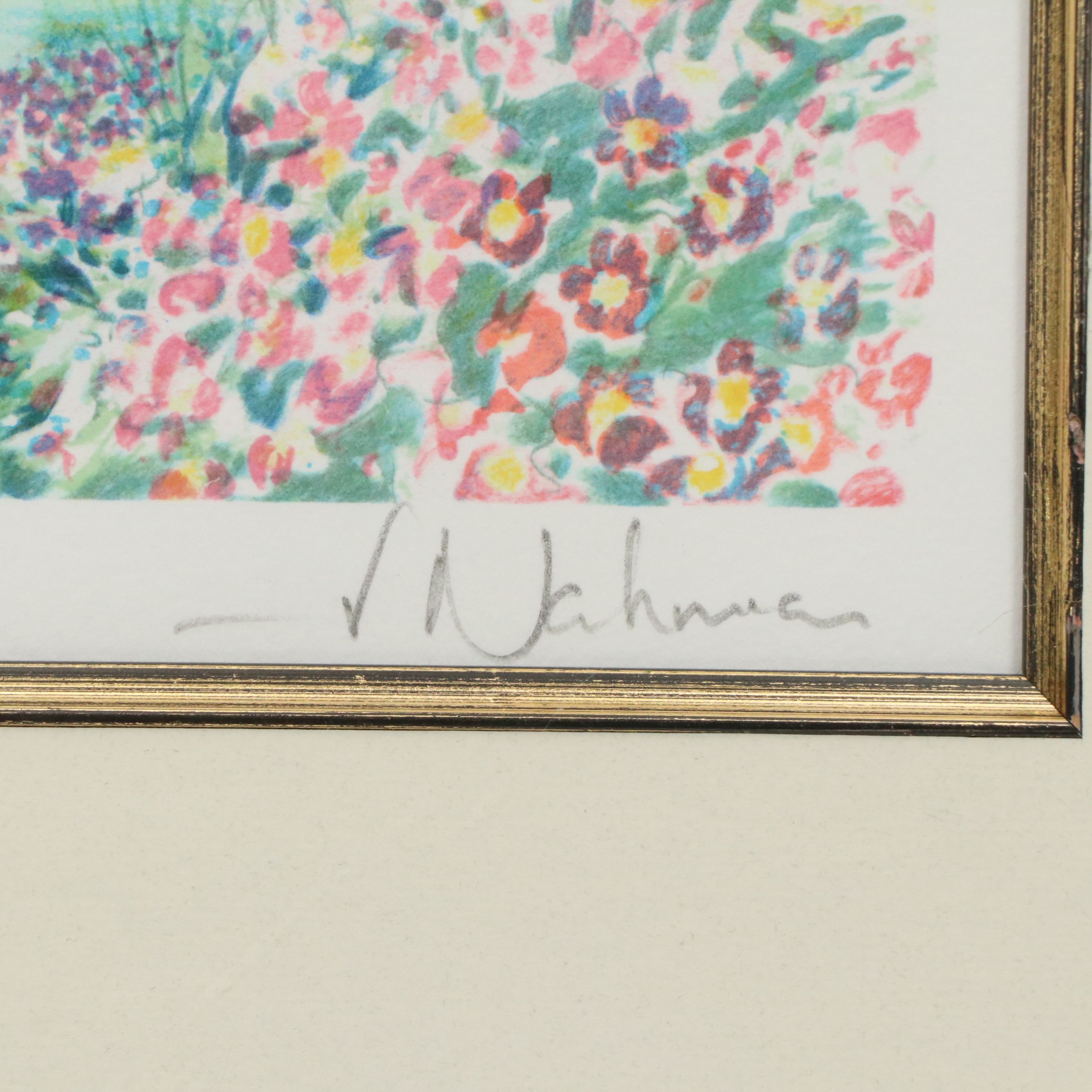 Richard Nahmias Lithograph of Gardens and Pond, Late 20th to 21st Century