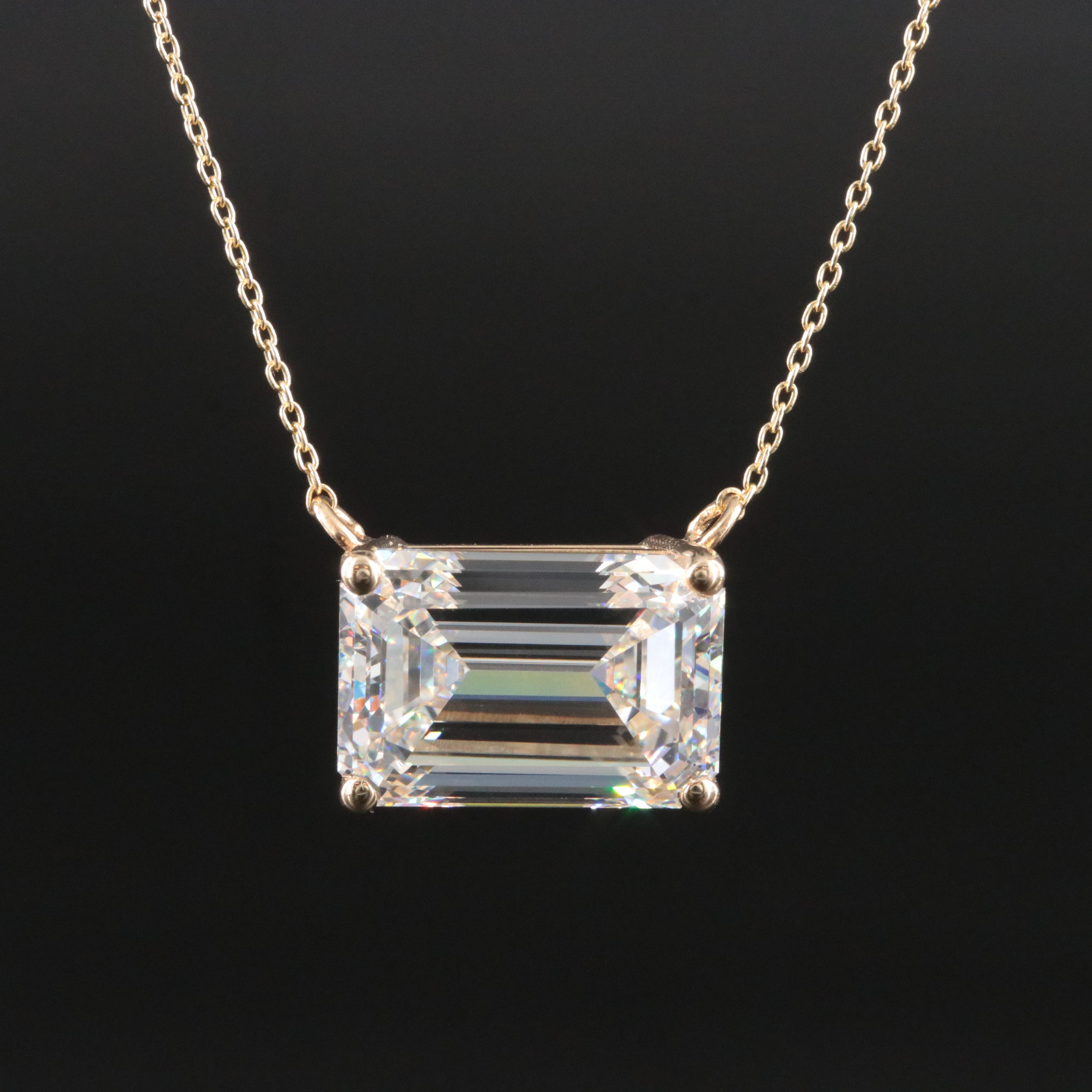 14K 10.20 CT Lab Grown Diamond Solitaire Necklace with IGI Report