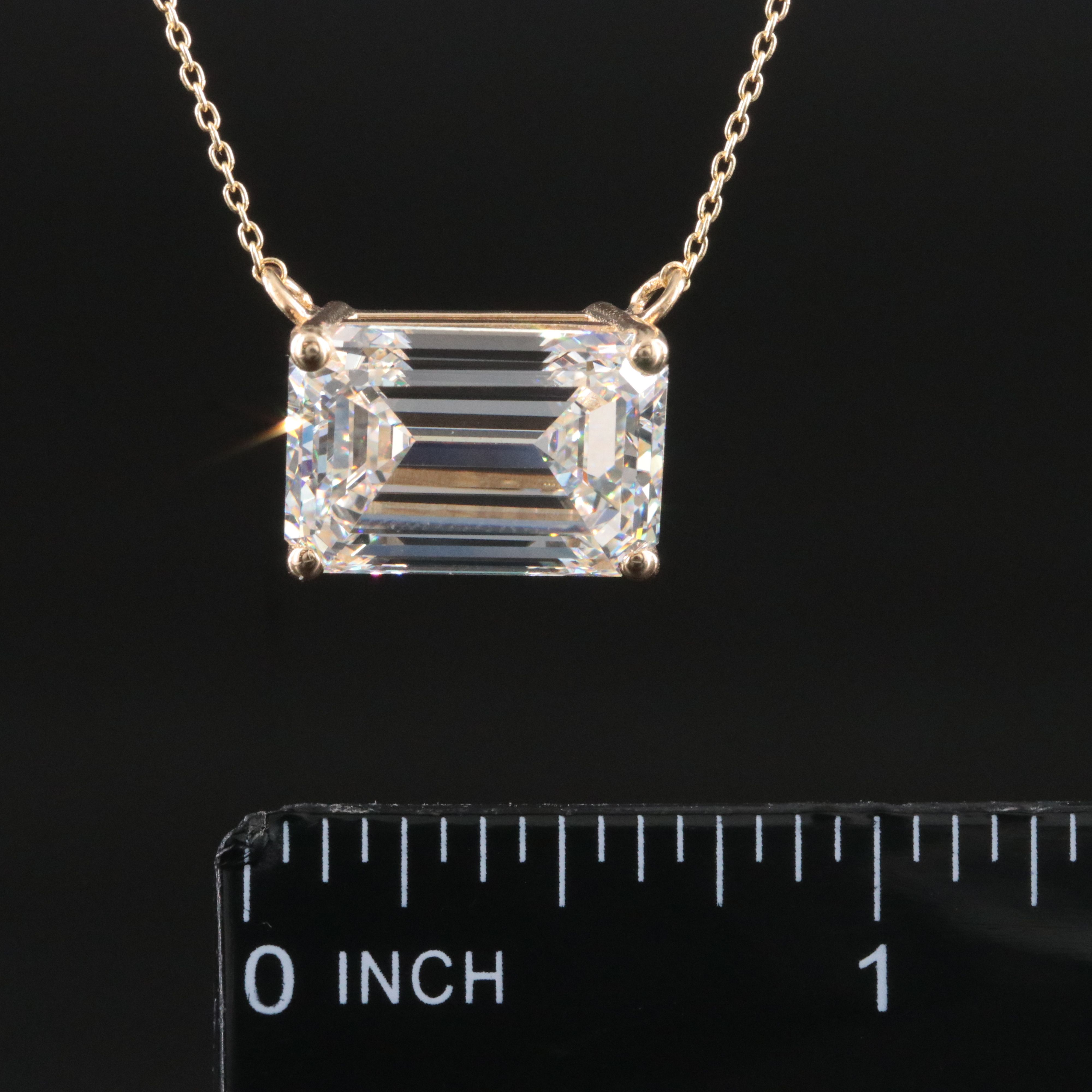 14K 10.20 CT Lab Grown Diamond Solitaire Necklace with IGI Report