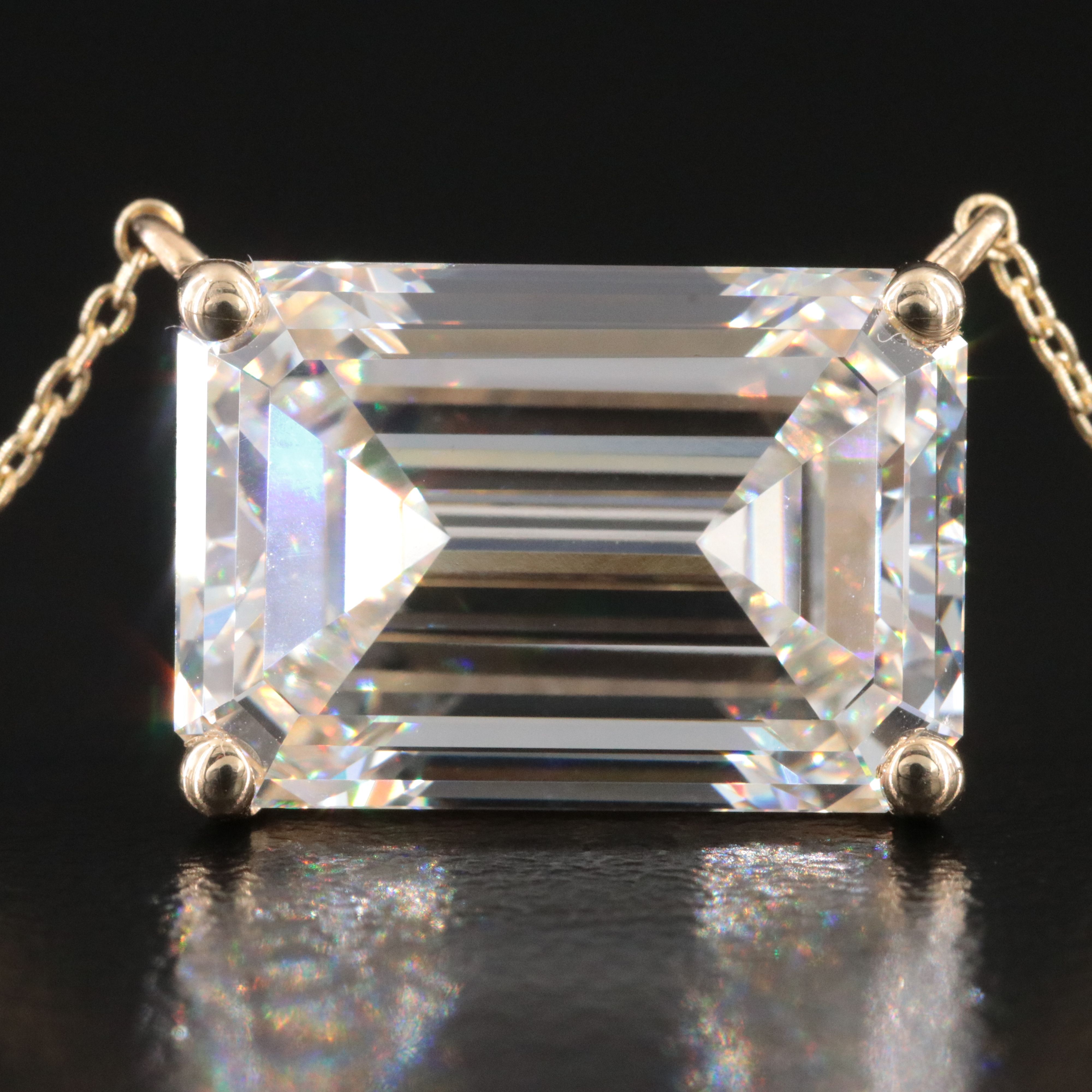 14K 10.20 CT Lab Grown Diamond Solitaire Necklace with IGI Report