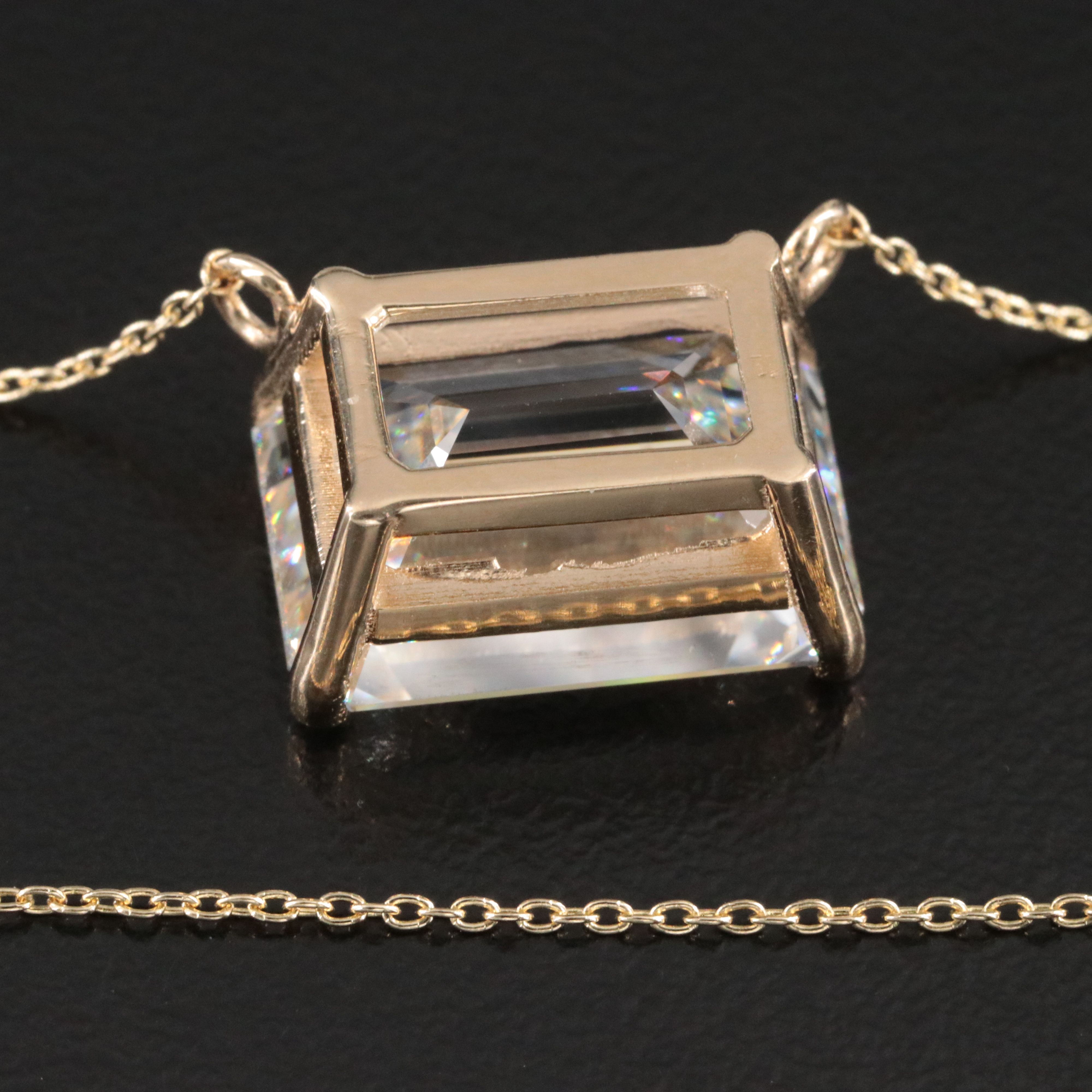 14K 10.20 CT Lab Grown Diamond Solitaire Necklace with IGI Report