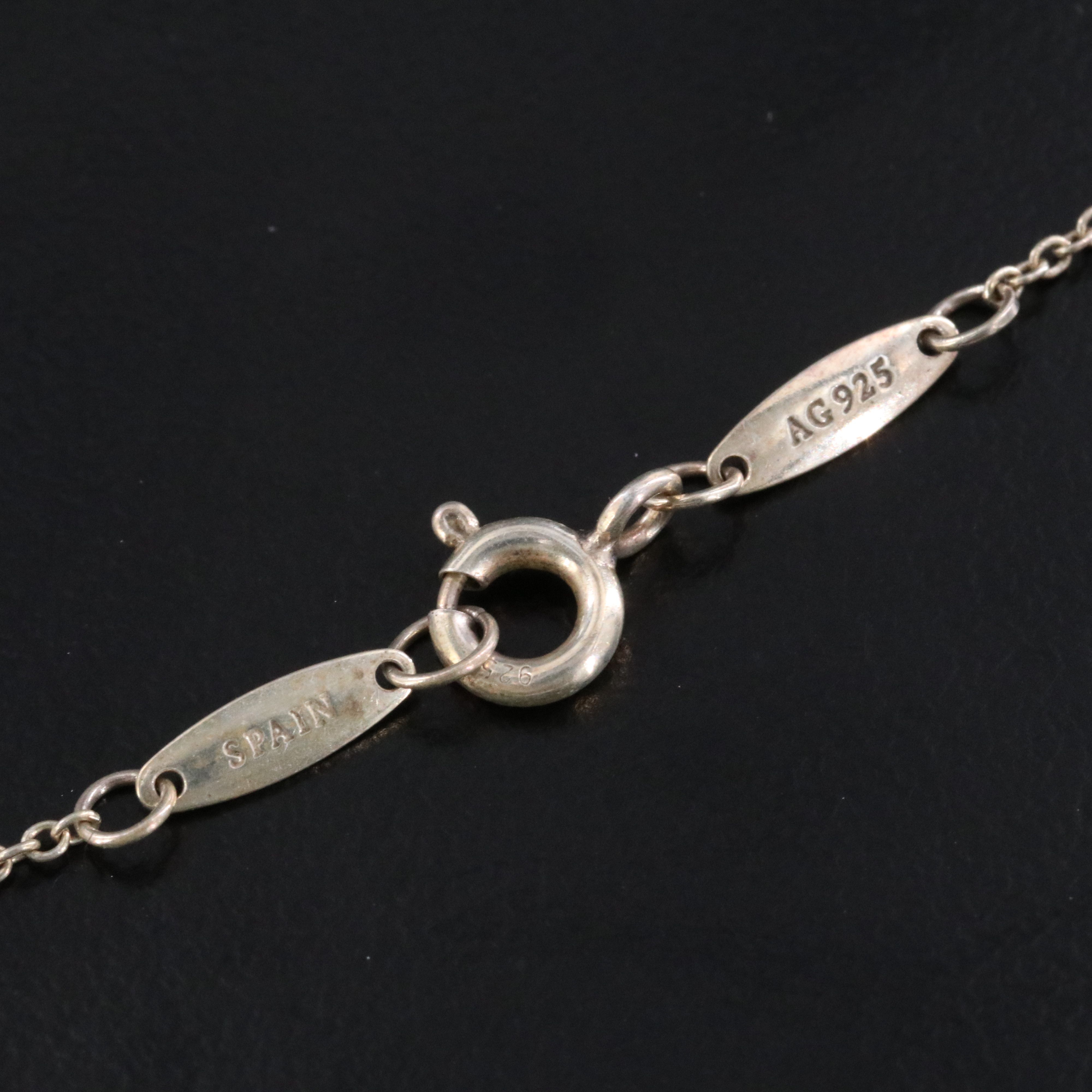 Elsa Peretti for Tiffany & Co. Alphabet Letter Sterling Initial M Necklace