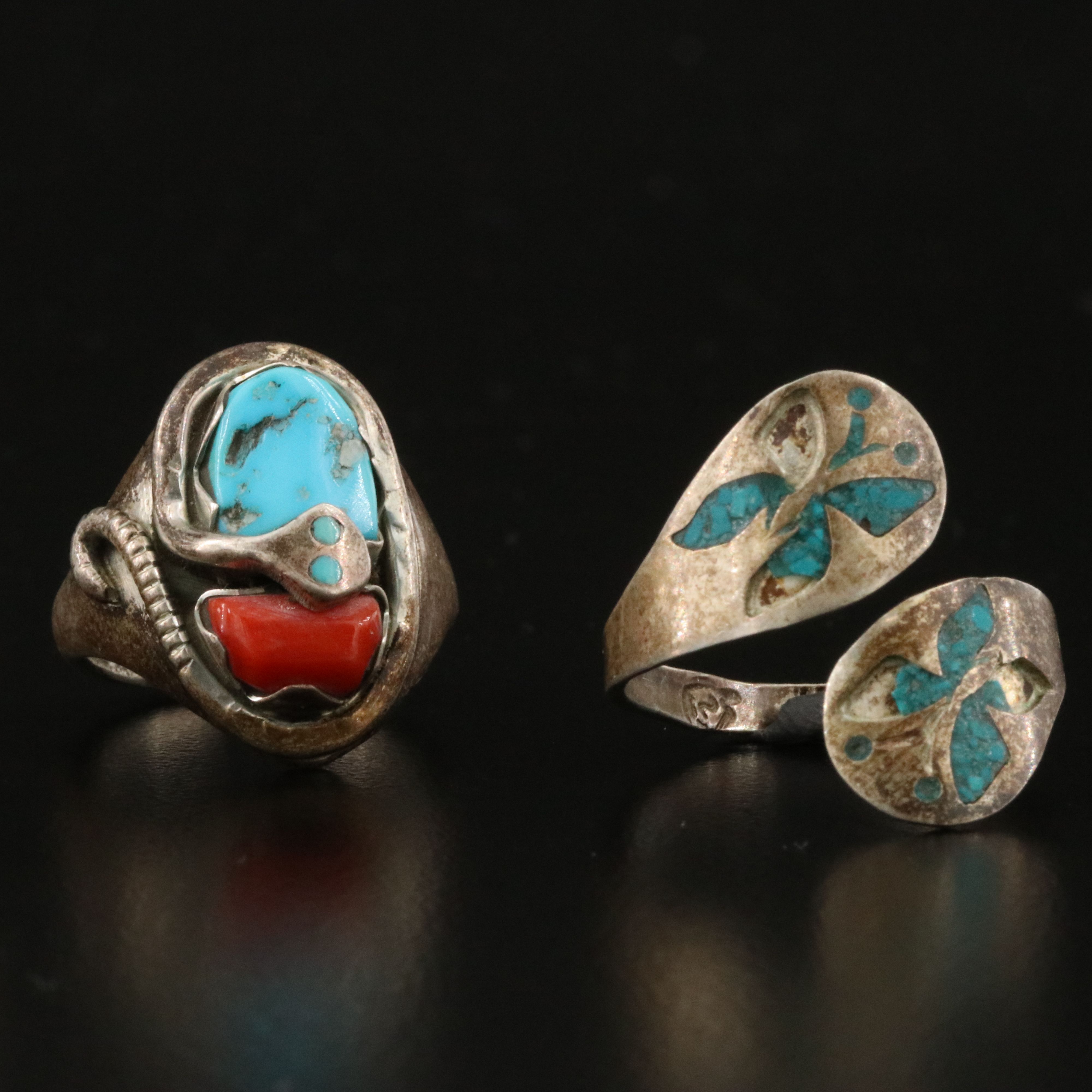 Effie Calavaza Zuni Snake Featured in Western and Mexican Rings