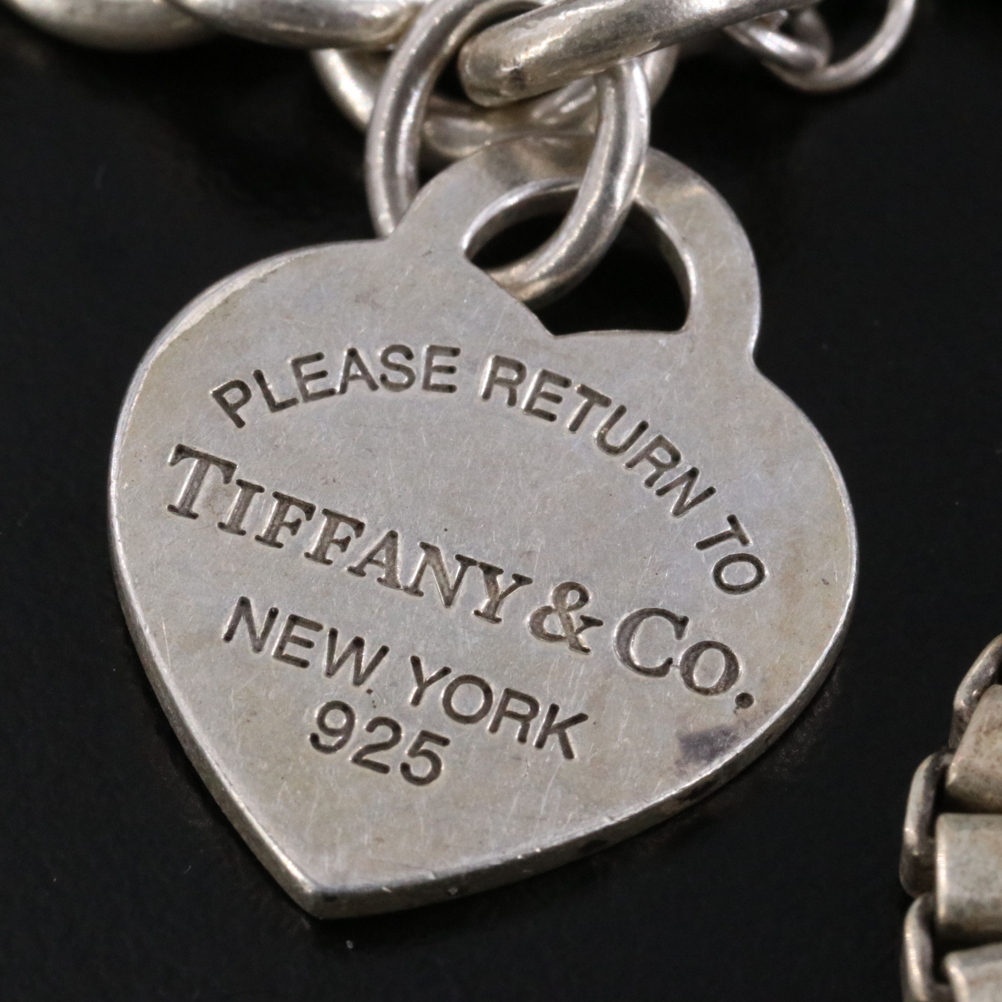 Tiffany & Co. Sterling Venetian Bracelet and Heart Tag Charm Bracelet