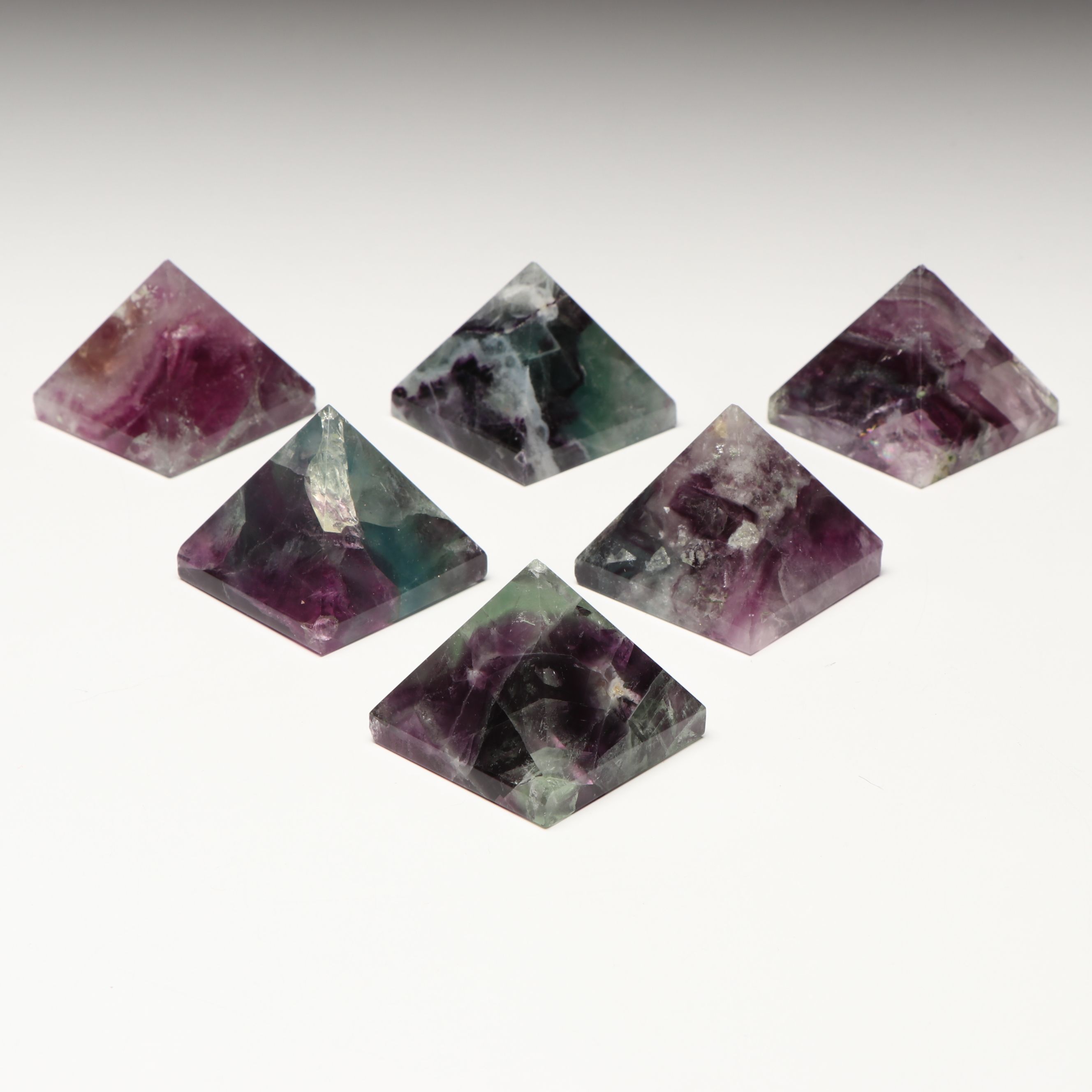 Polished Fluorite Pyramids