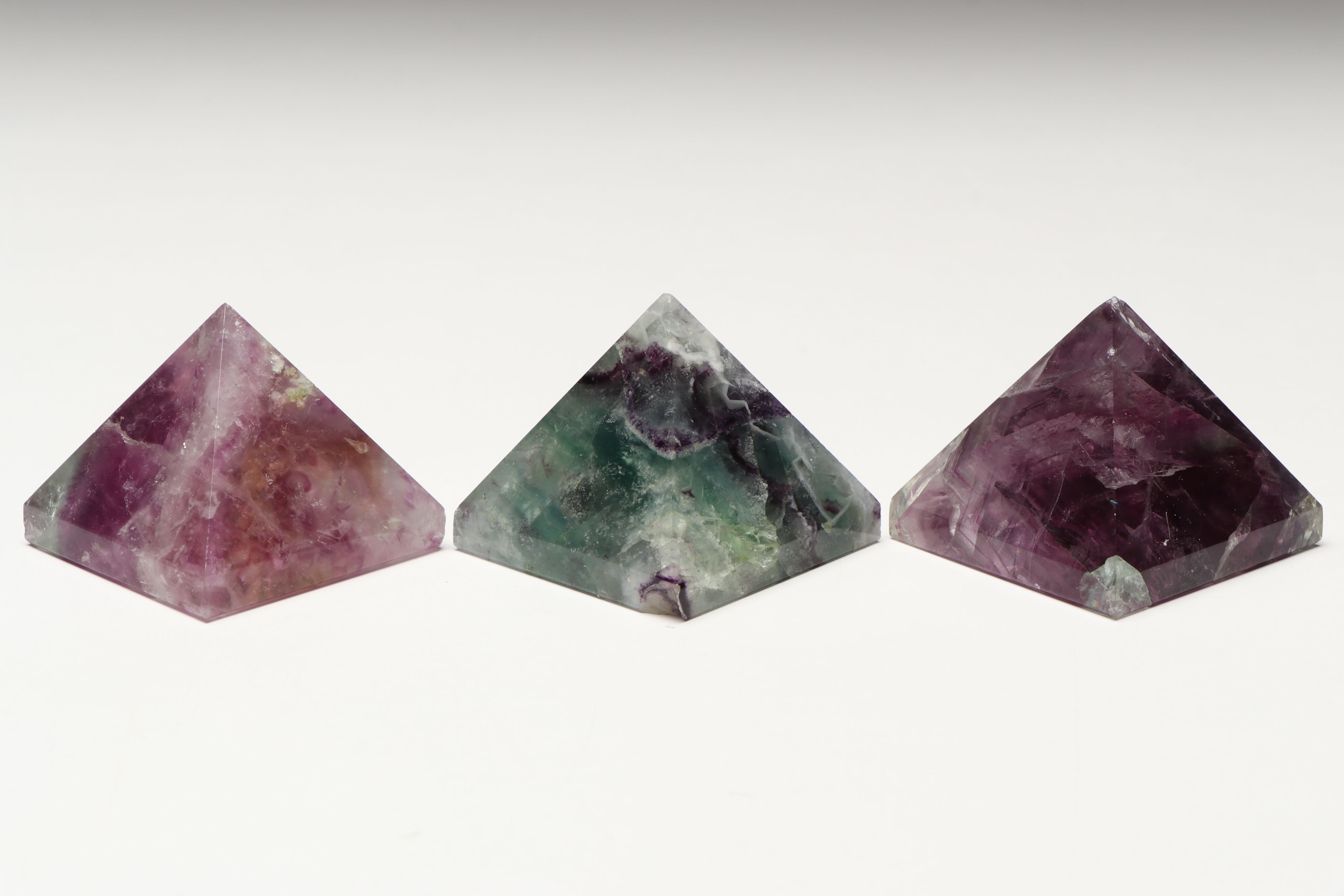 Polished Fluorite Pyramids