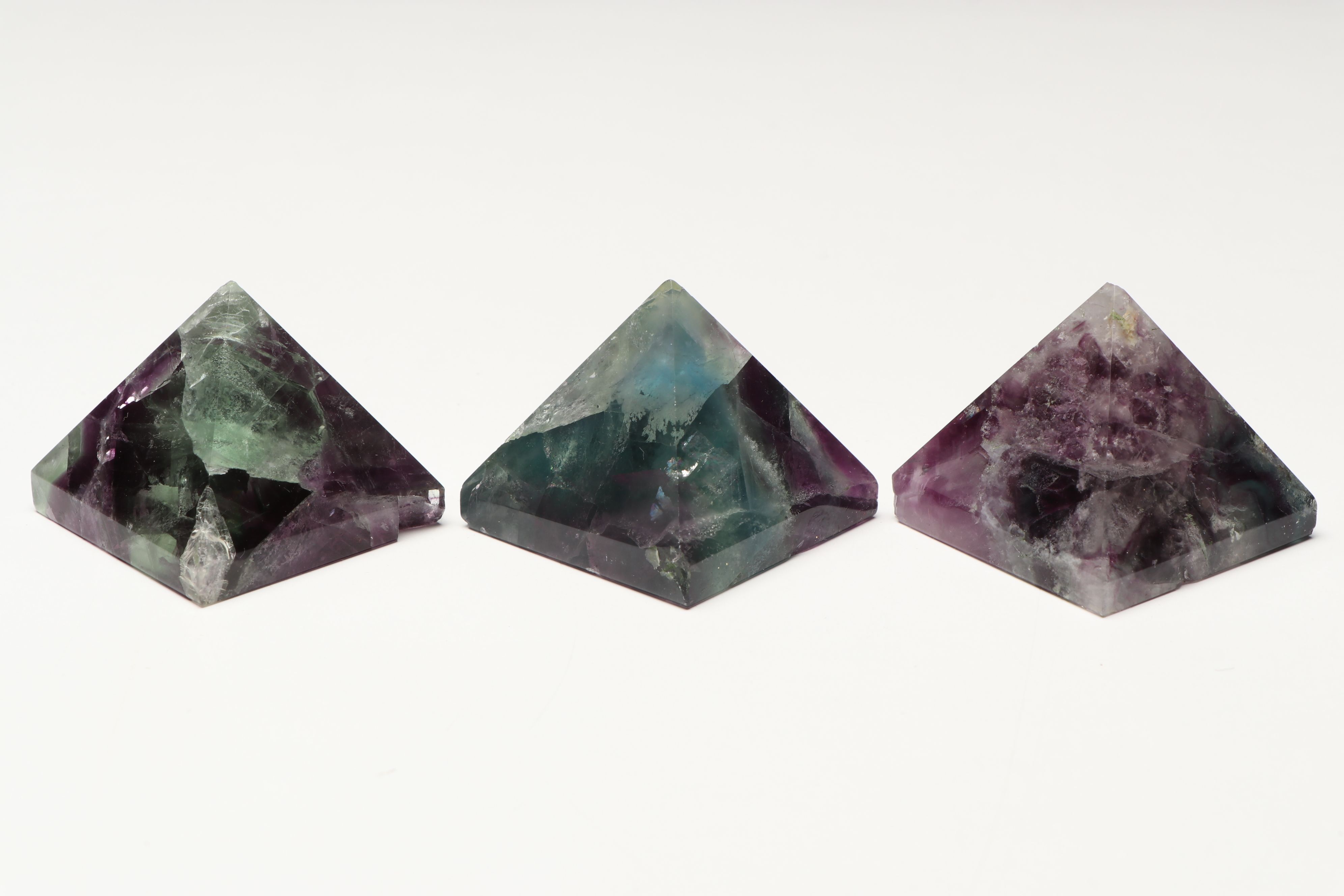 Polished Fluorite Pyramids