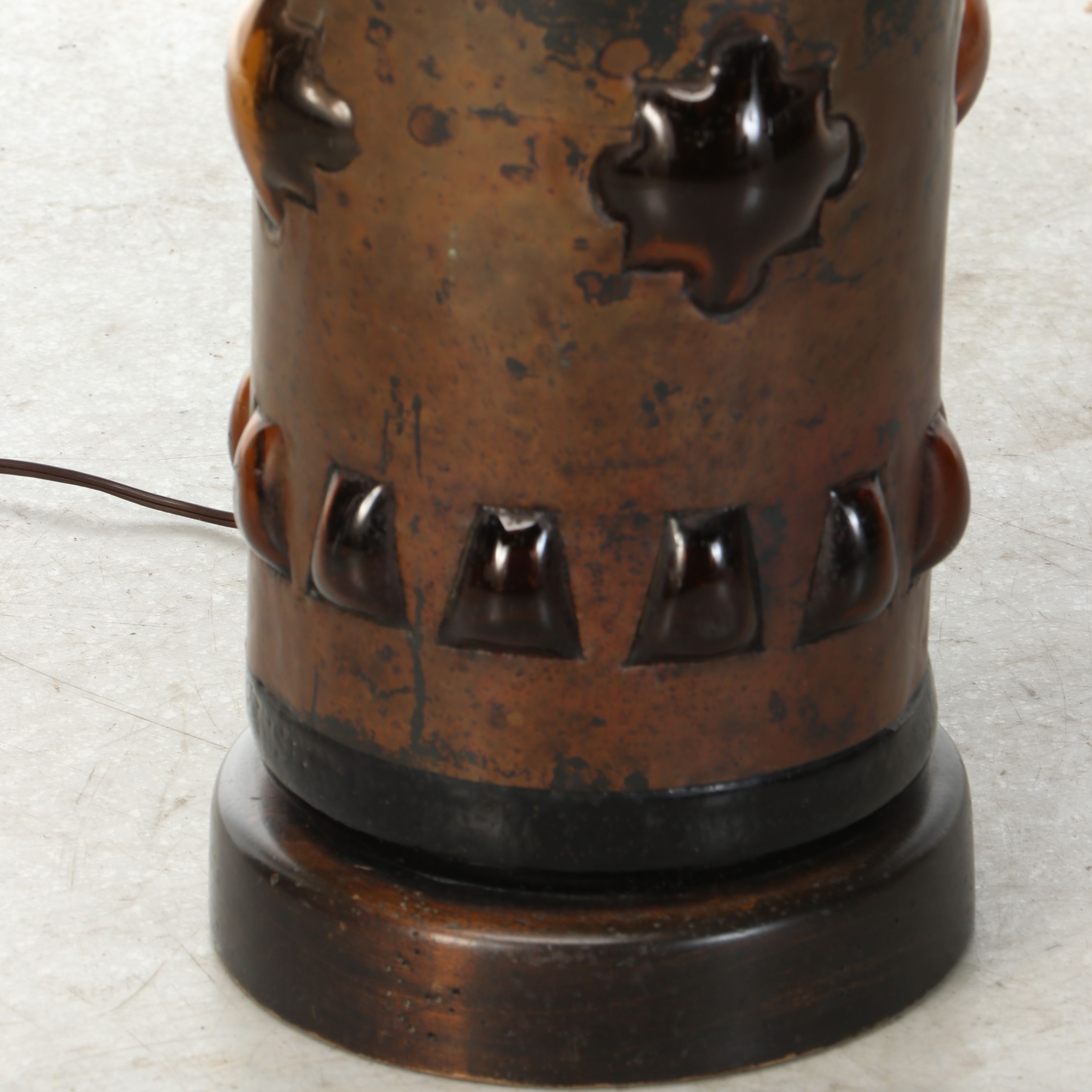 Frederick Cooper Brutalist Caged Glass Floor Lamp, Mid to Late 20th C.