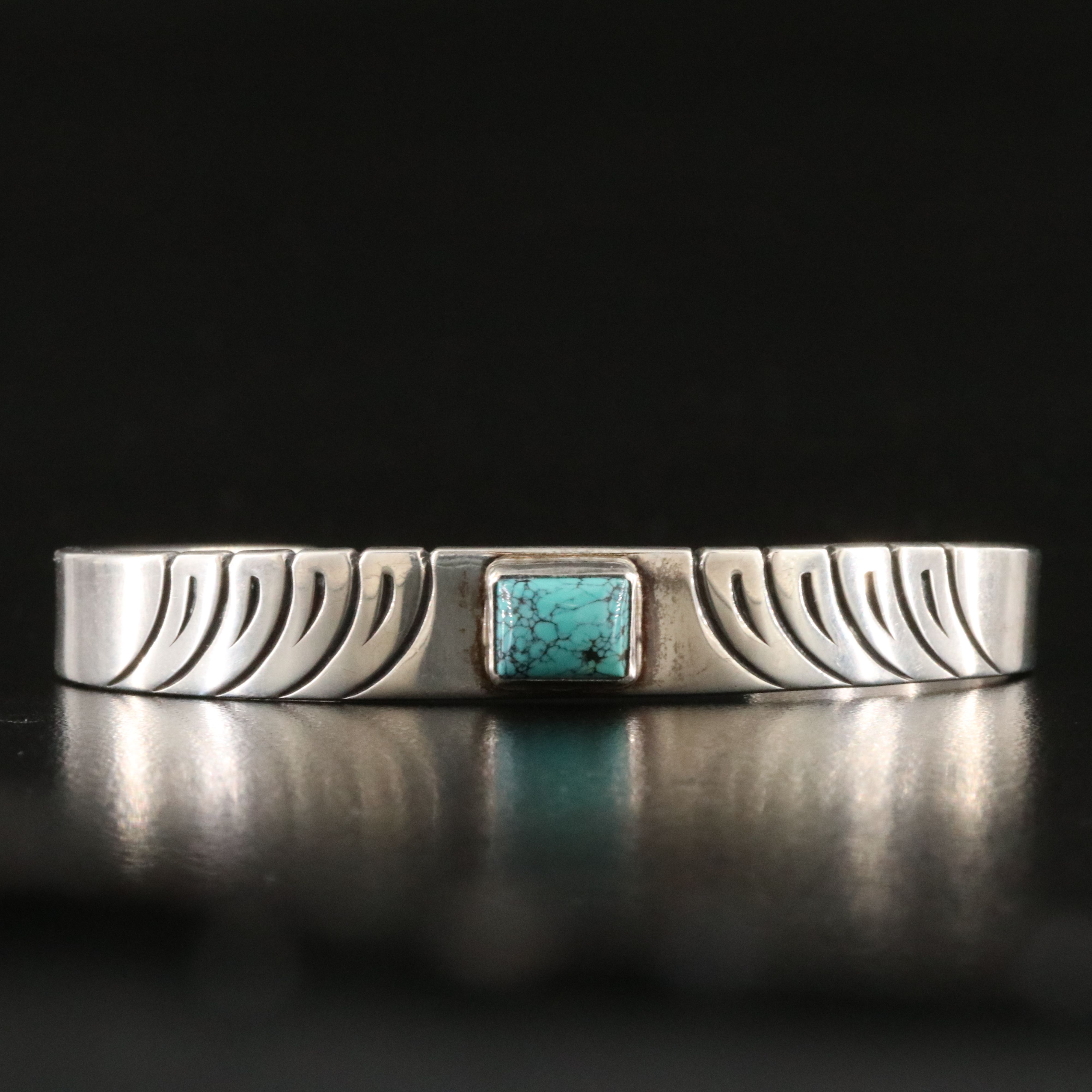 Steve Yellowhorse Navajo Diné Sterling Turquoise Cuff Bracelet