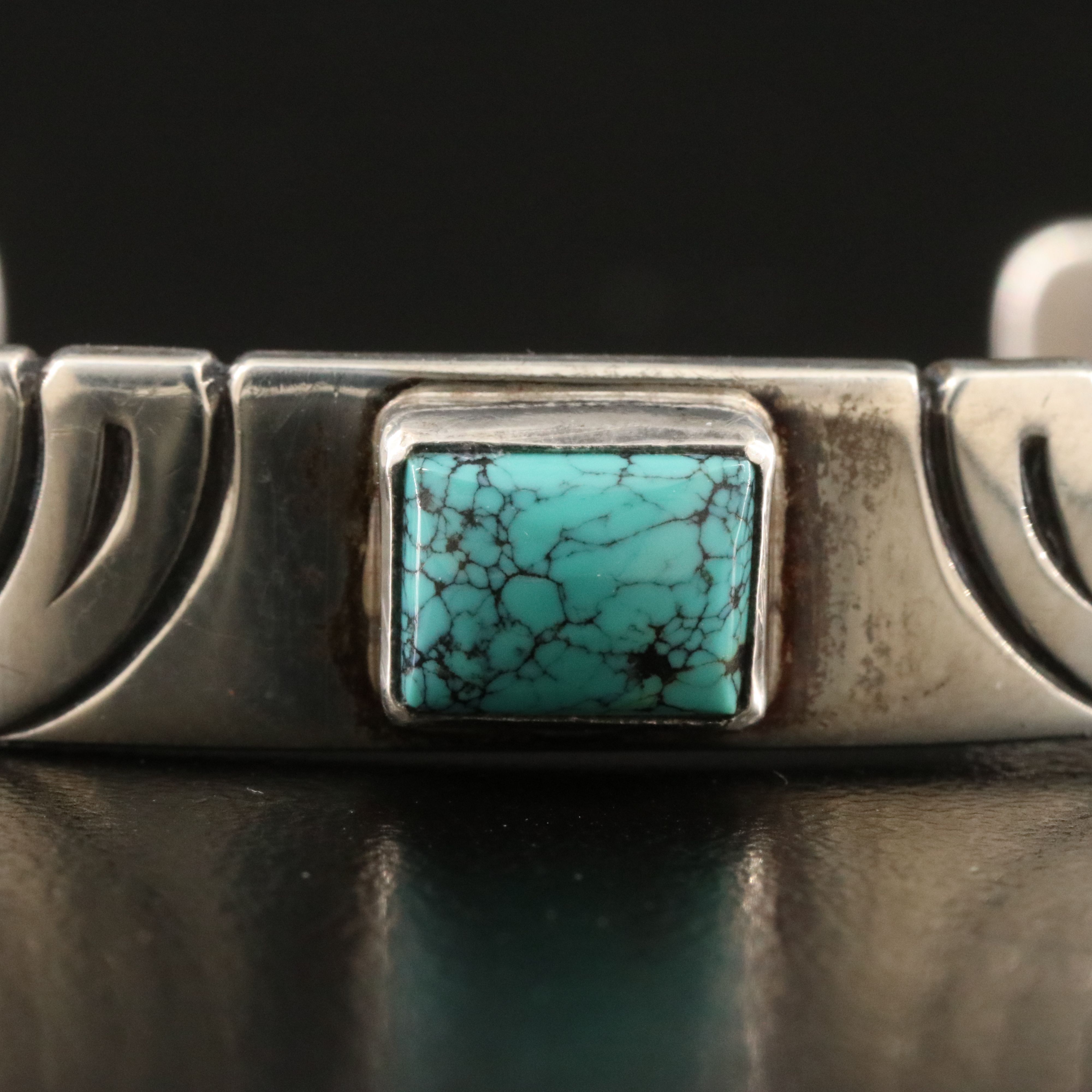 Steve Yellowhorse Navajo Diné Sterling Turquoise Cuff Bracelet
