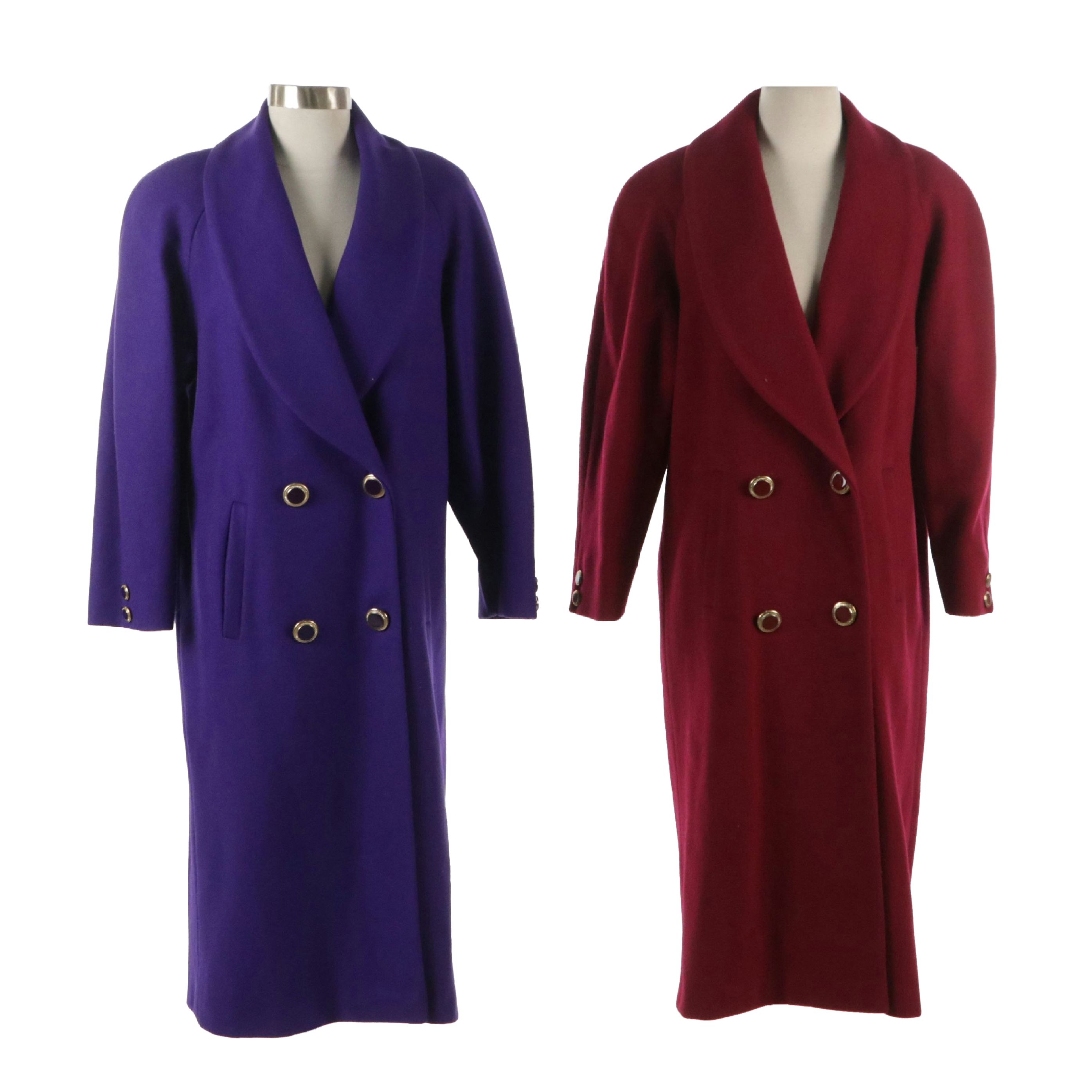 Petites by Lorovi Vintage Violet & Magenta Wool Double-Breasted Coats