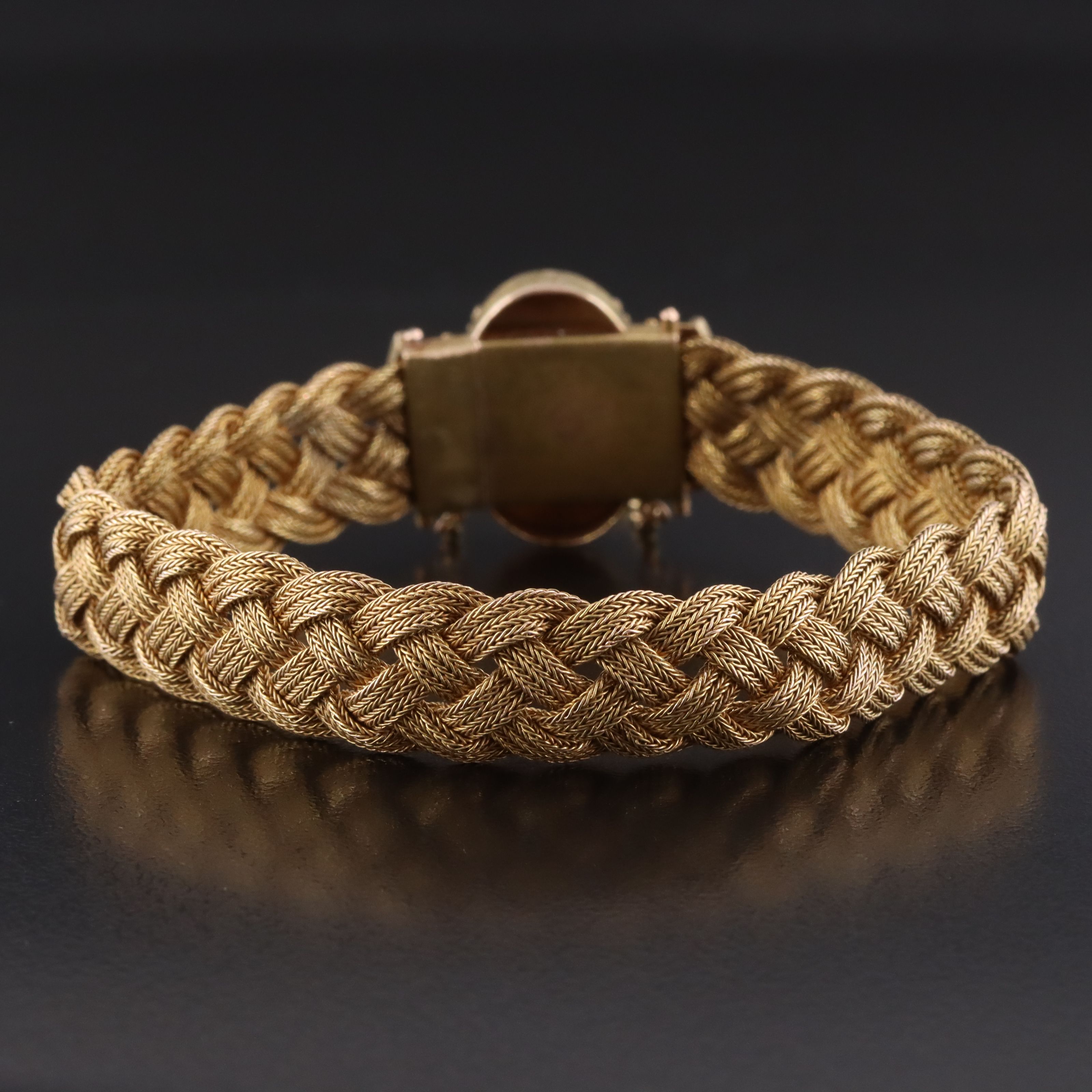 Victorian Etruscan Revival 10K Braided Foxtail Chain Bracelet