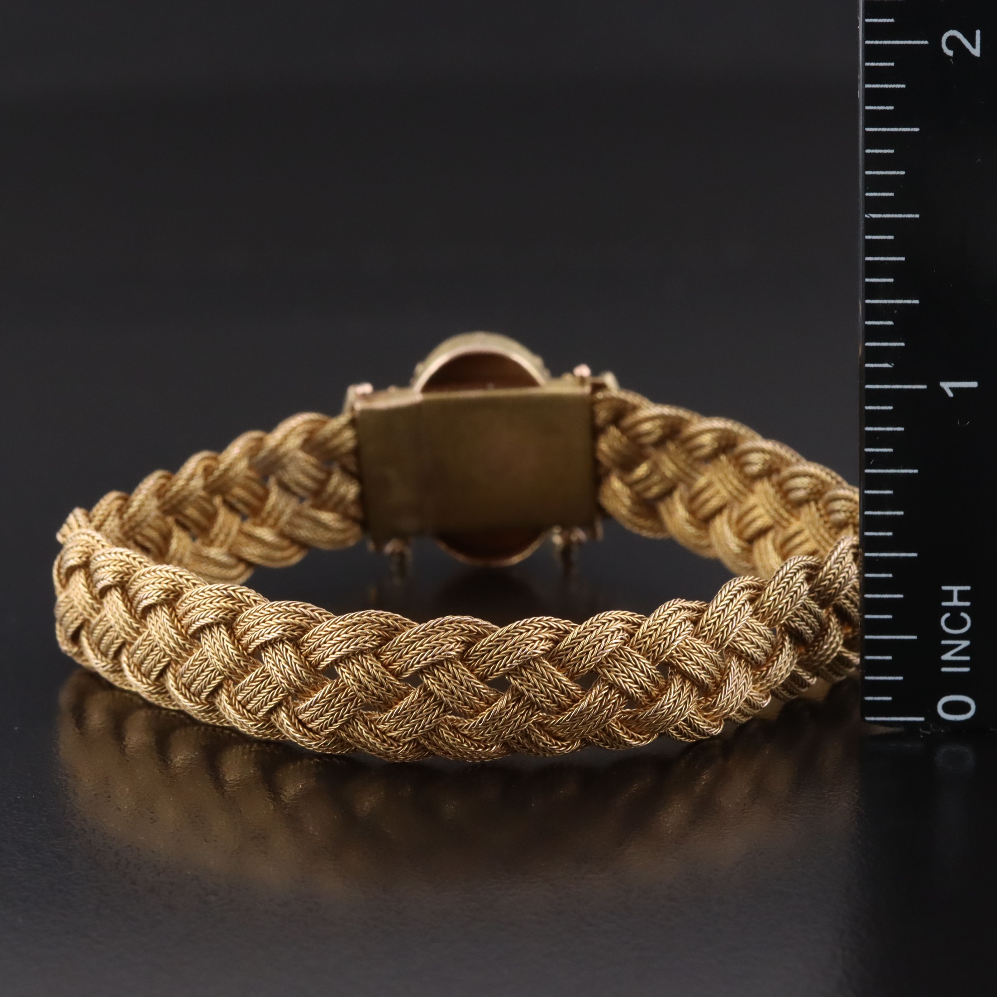 Victorian Etruscan Revival 10K Braided Foxtail Chain Bracelet
