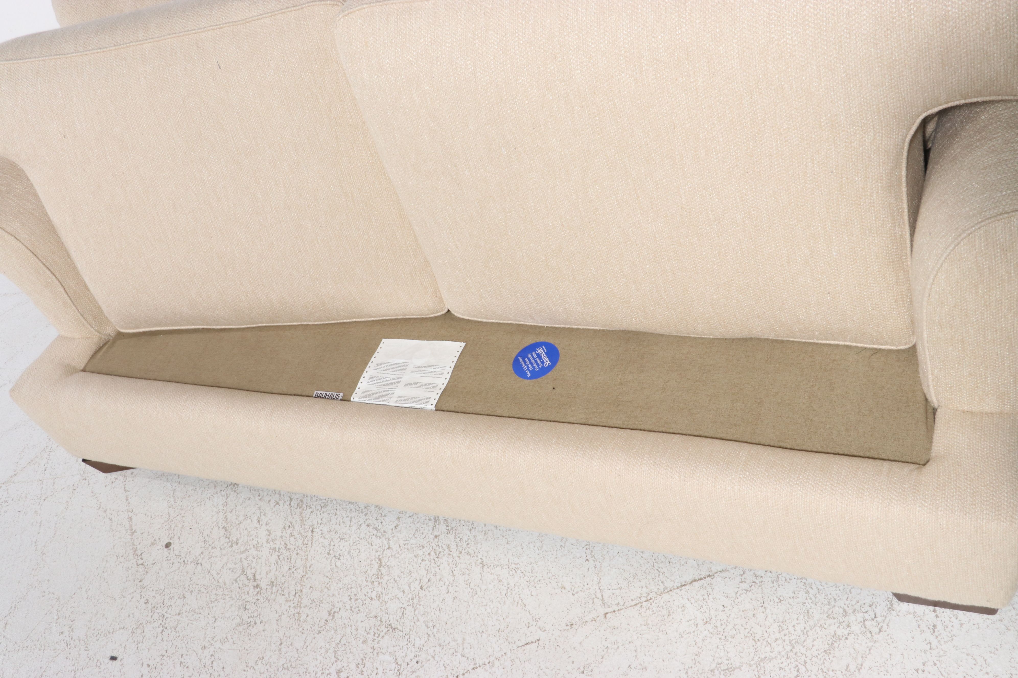 Bauhaus Contemporary Cream Upholstered Sofa