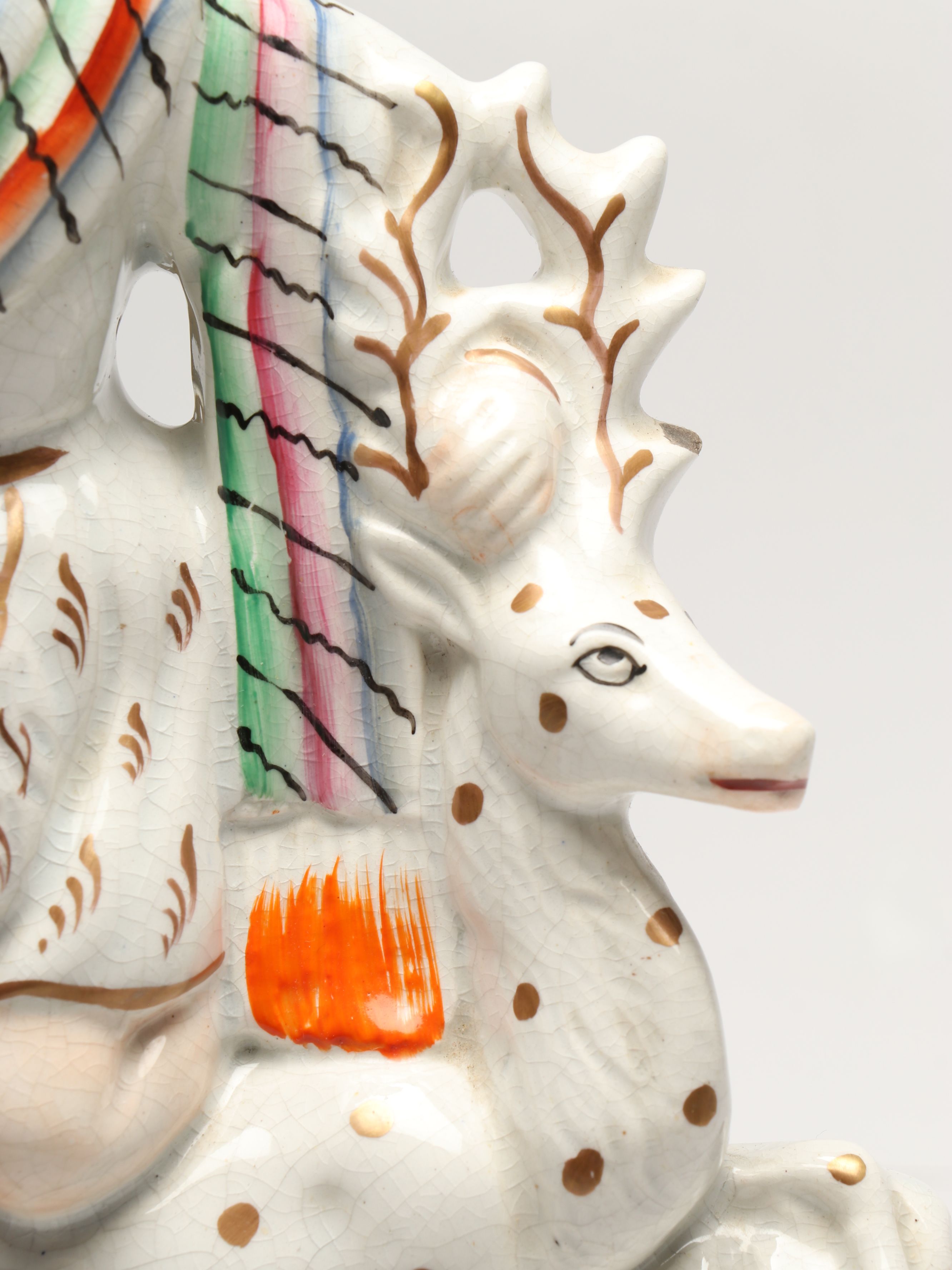 Staffordshire Porcelain Huntsman Converted Lamp, Mid-19th Century