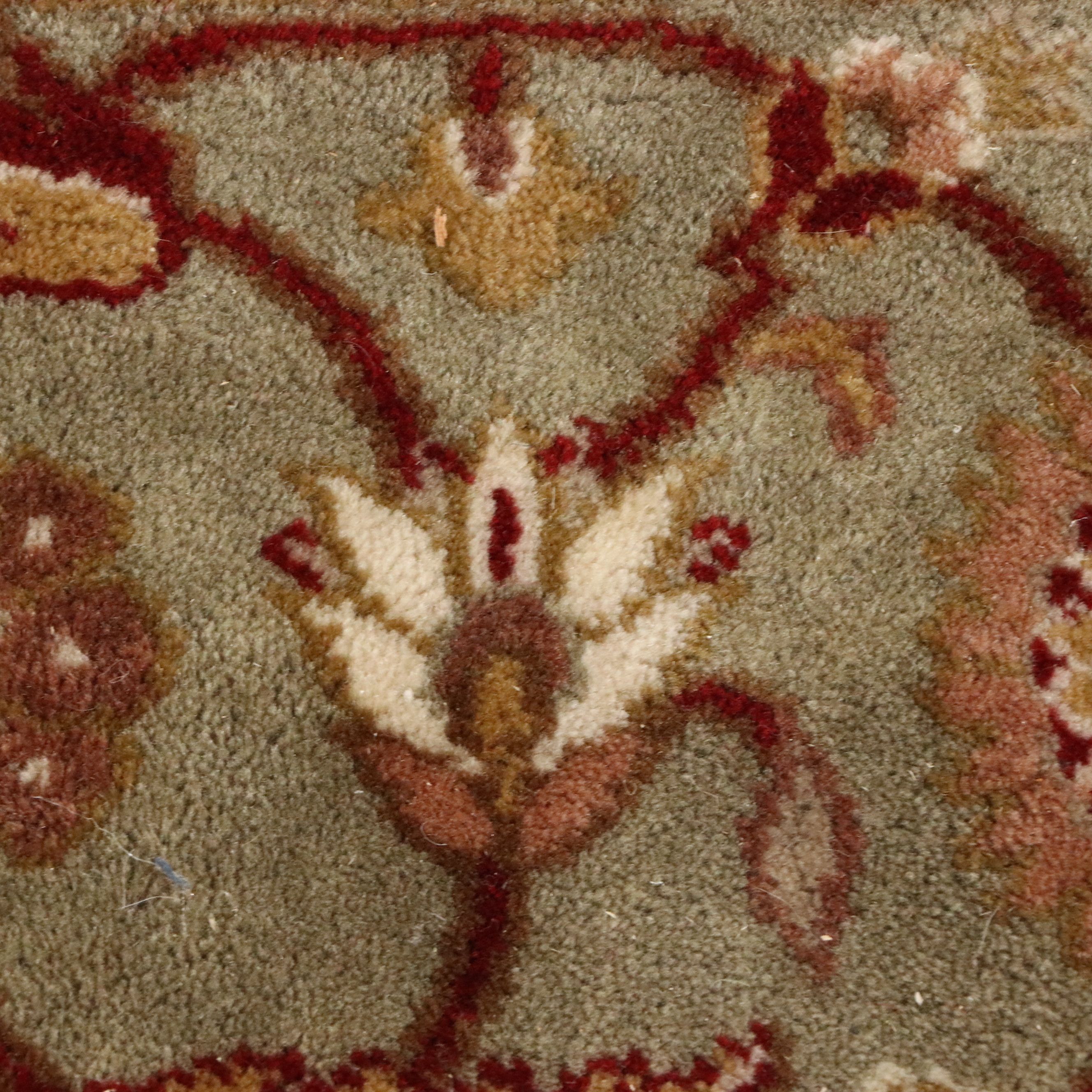 7'9 x 10'5 Hand-Knotted Indian Agra Area Rug