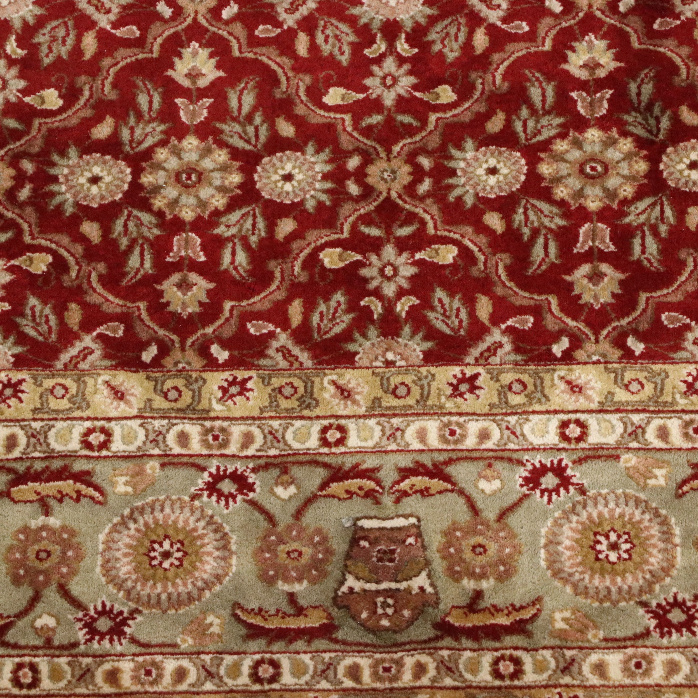 7'9 x 10'5 Hand-Knotted Indian Agra Area Rug