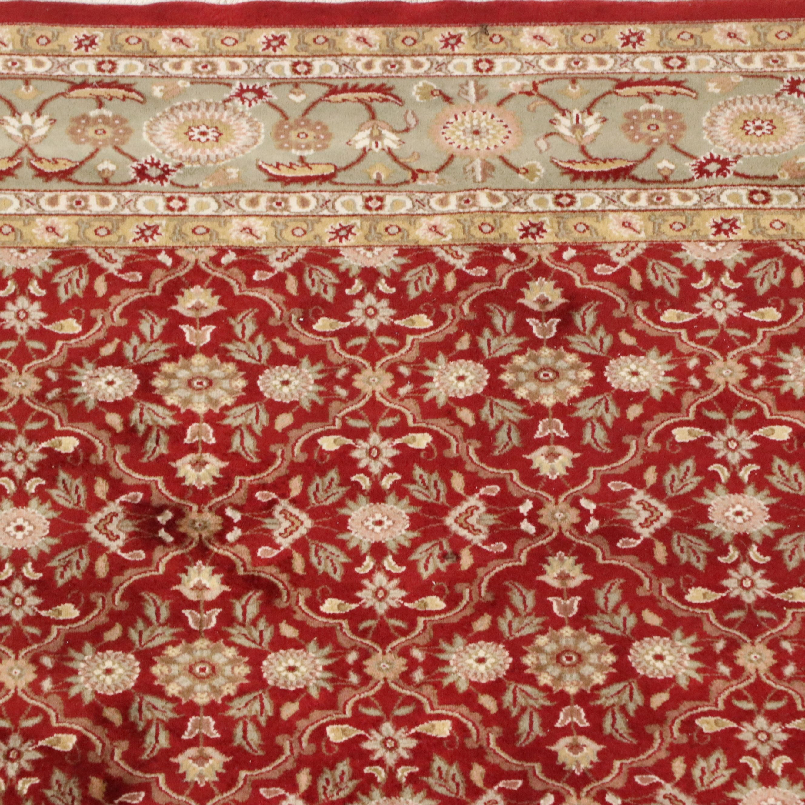 7'9 x 10'5 Hand-Knotted Indian Agra Area Rug