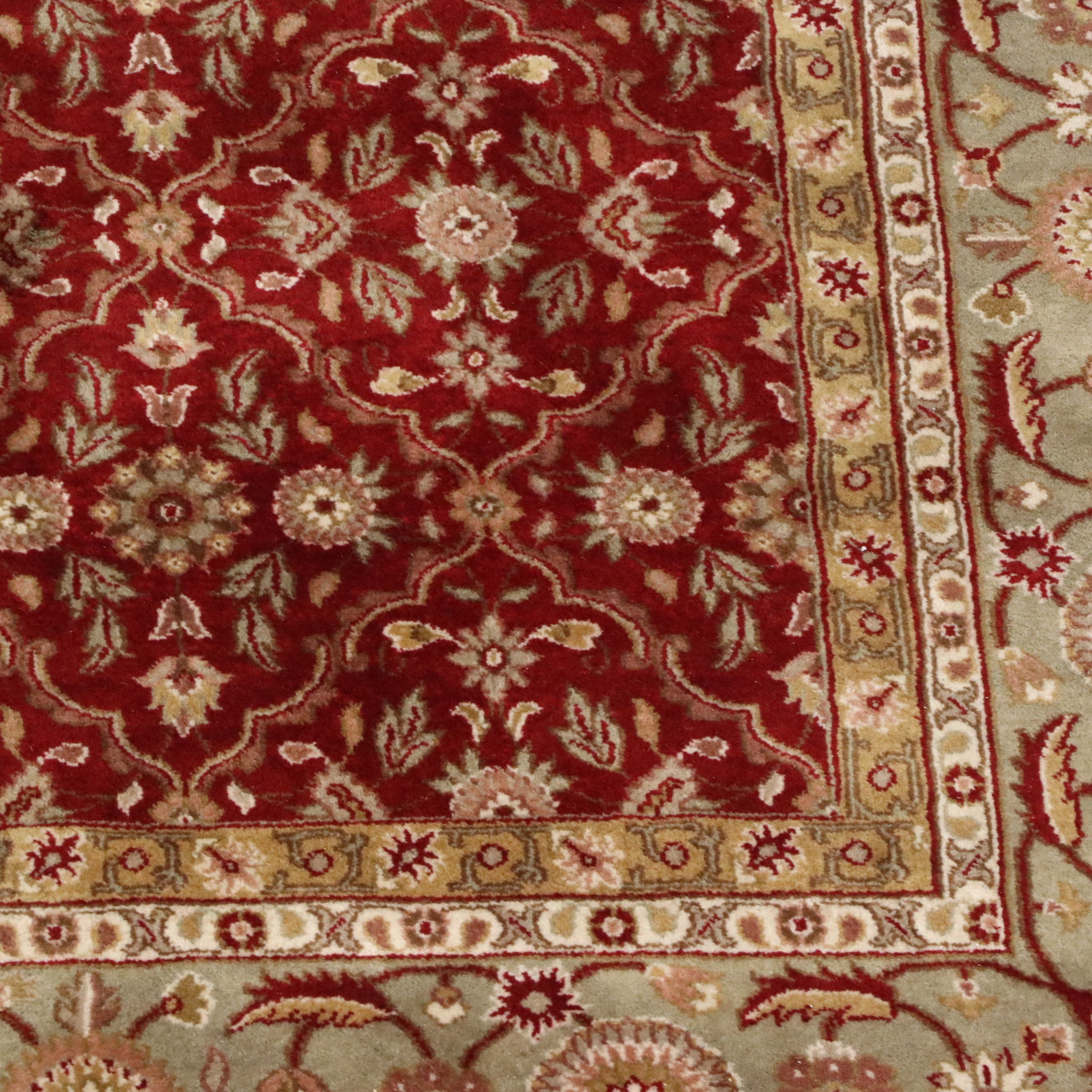 7'9 x 10'5 Hand-Knotted Indian Agra Area Rug