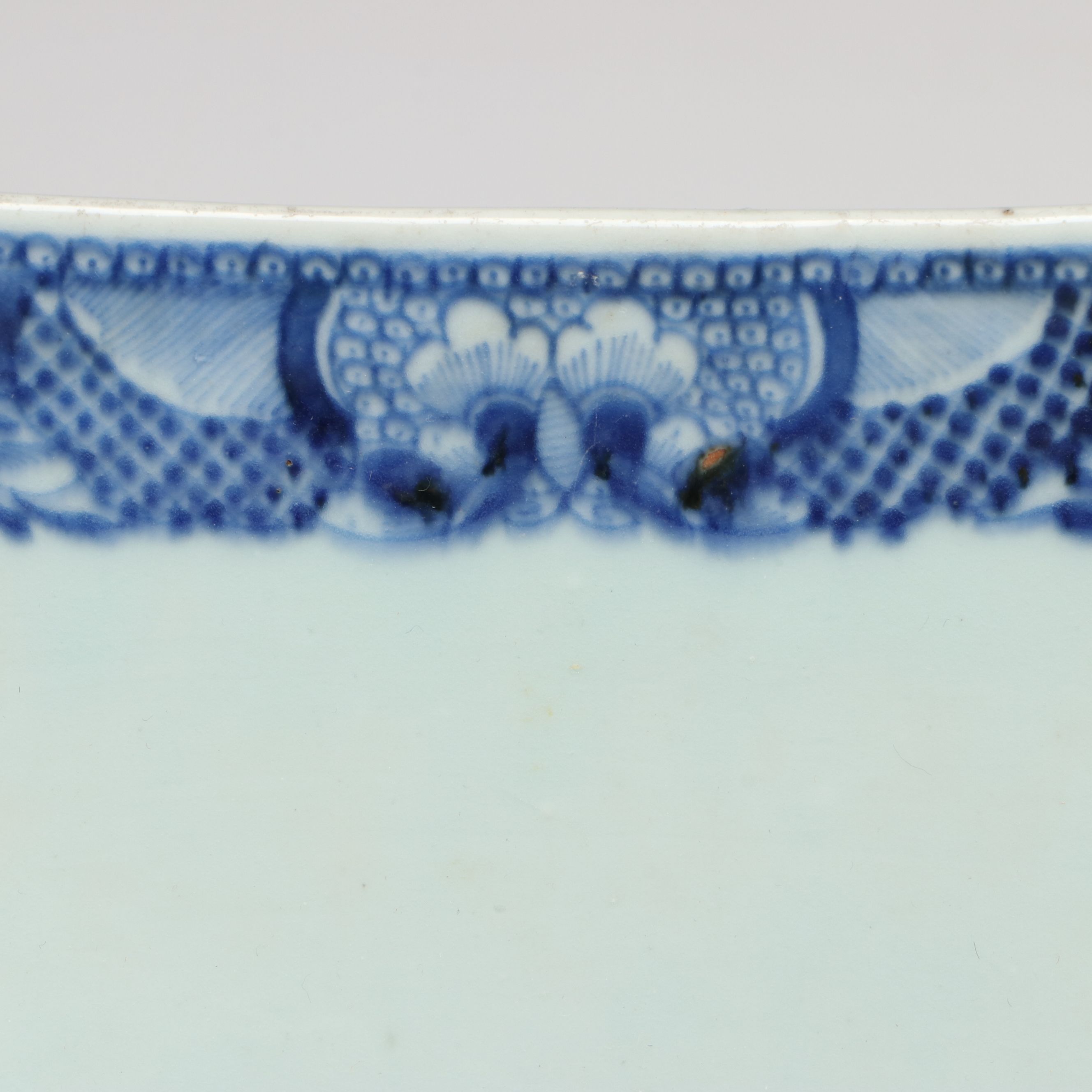 Chinese Export Fitzhugh Blue and White Porcelain Landscape Salad Bowl