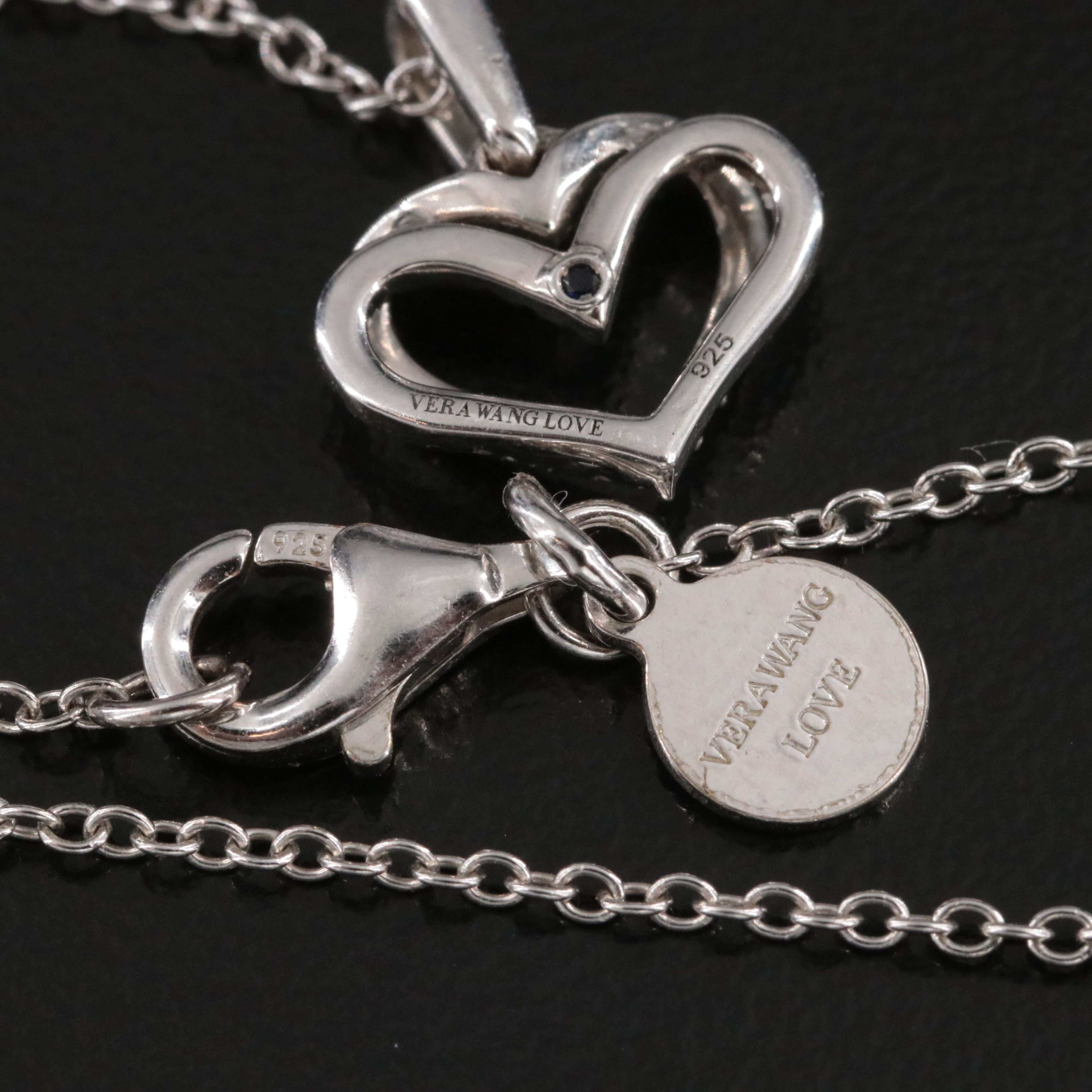 Vera Wang Love Sterling Diamond Heart Pendant Necklace