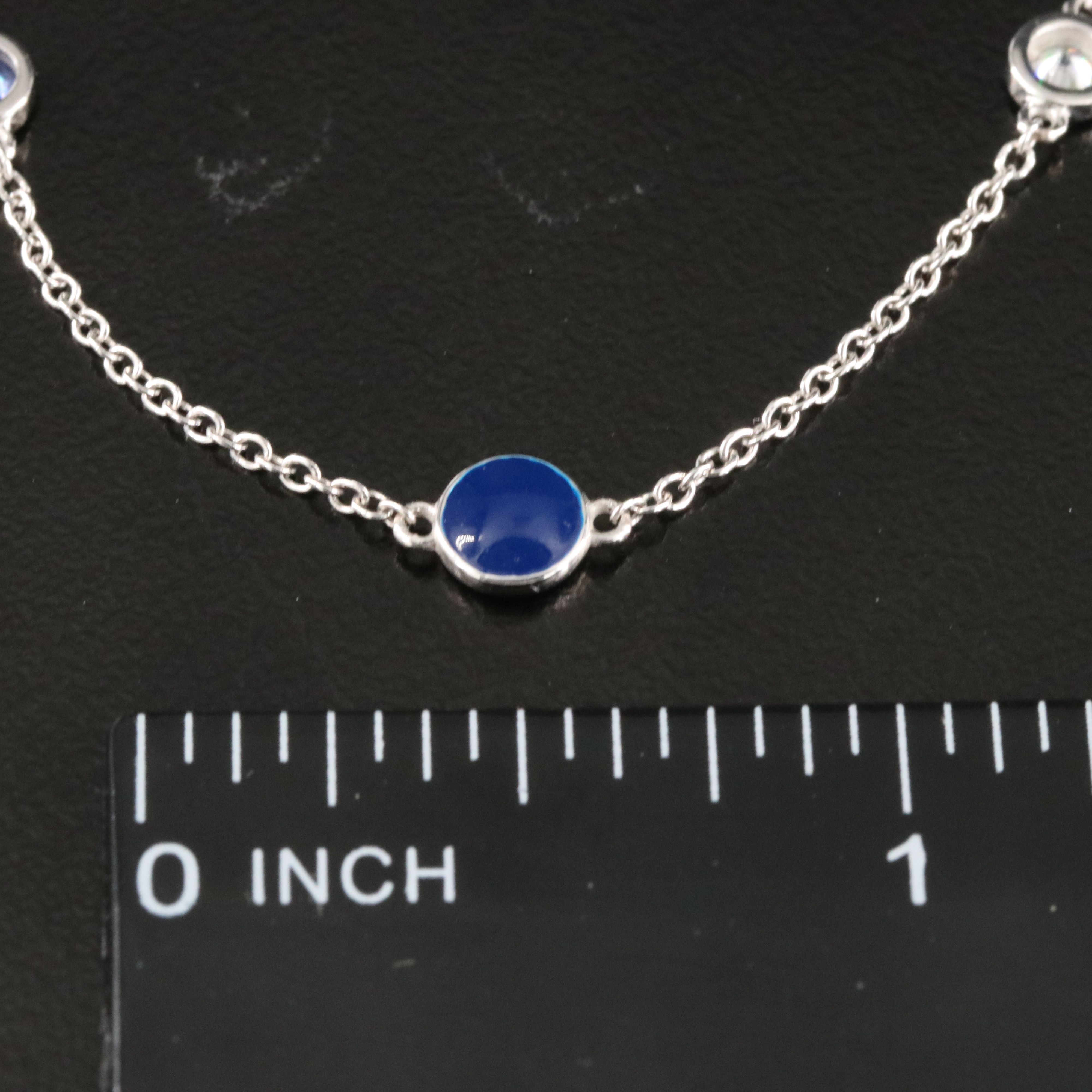 18K Diamond, Sapphire and Enamel Station Bracelet
