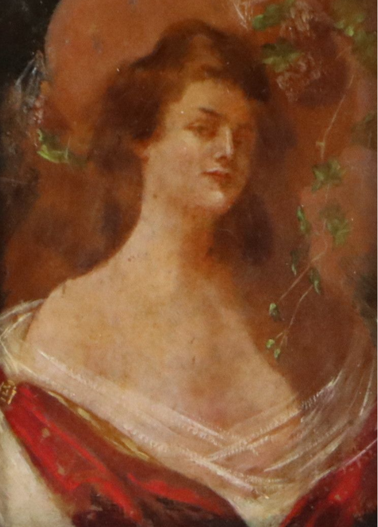 Attributed to Angelo Asti Oil Portrait of Woman with Large Hat, Late 19th C.