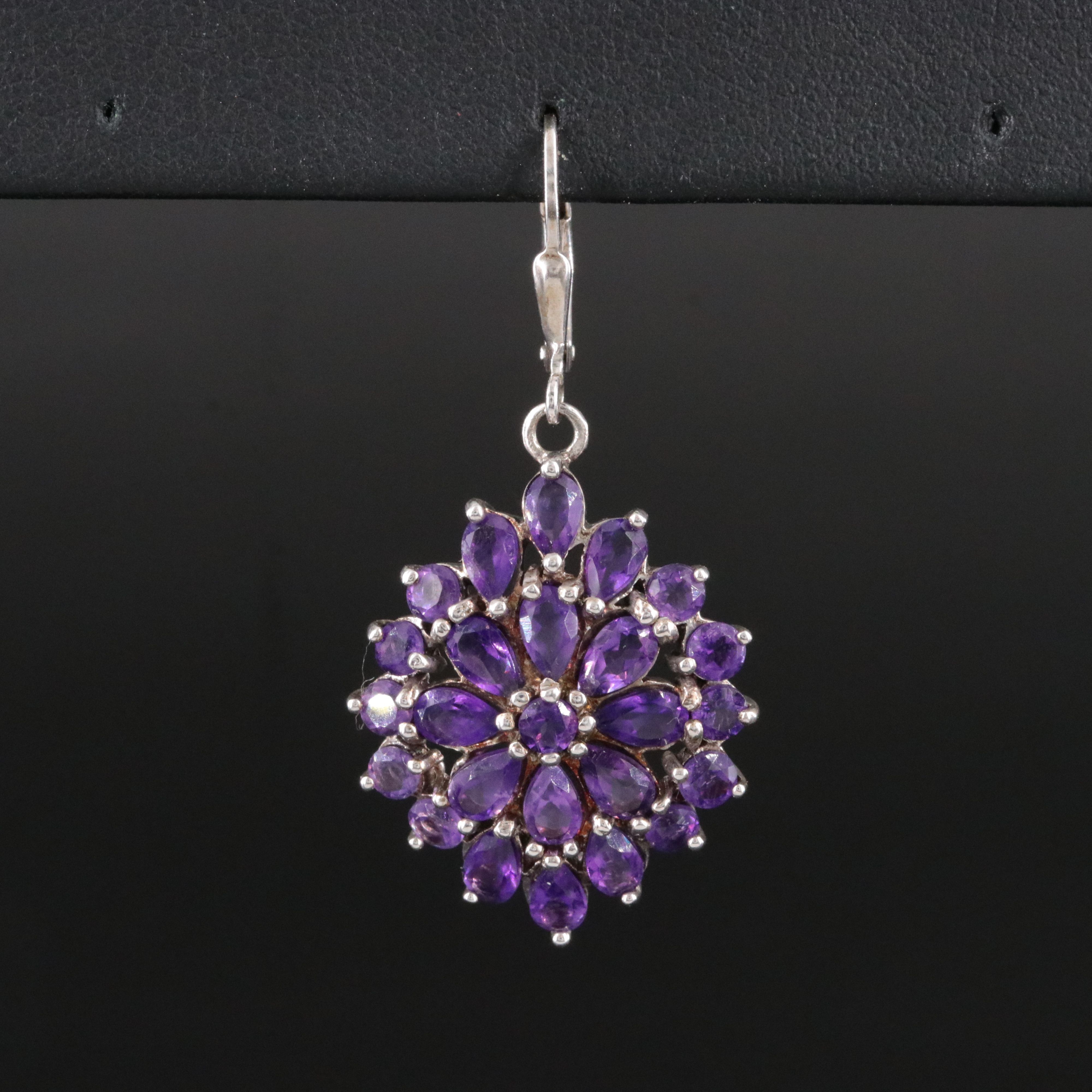 Single Amethyst Sterling Earring