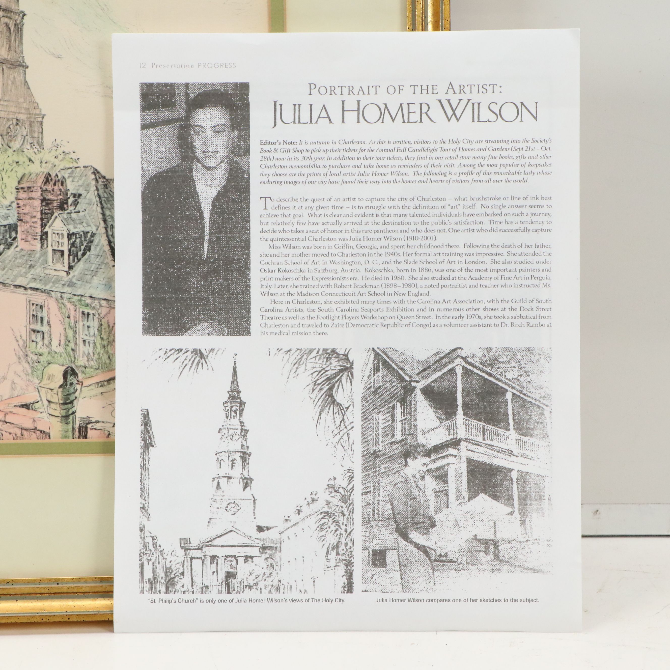 Offset Lithographs After Julia Homer Wilson of Charleston, South Carolina