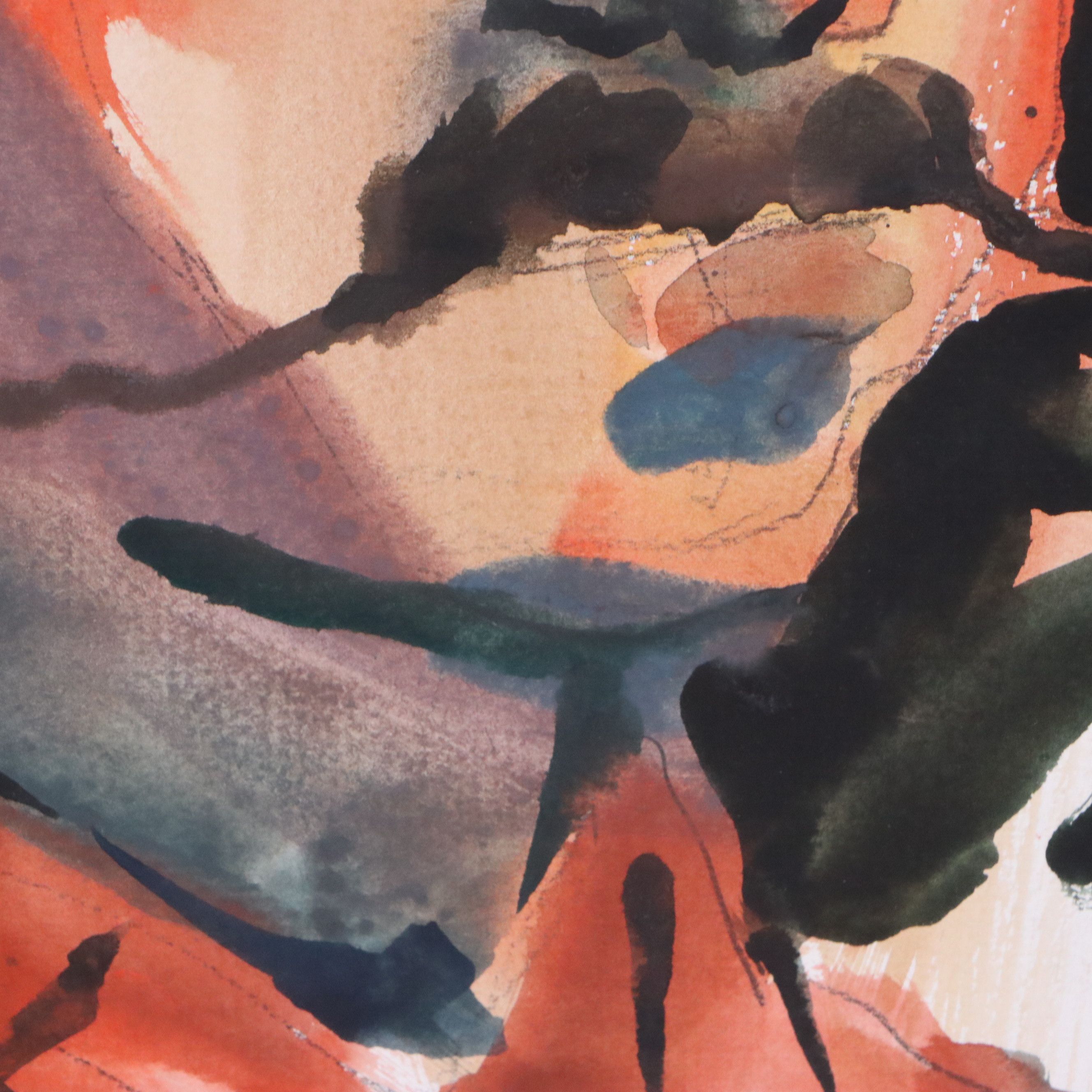 Jack Meanwell Watercolor Portrait of Man with Other Watercolor Paintings, 1975