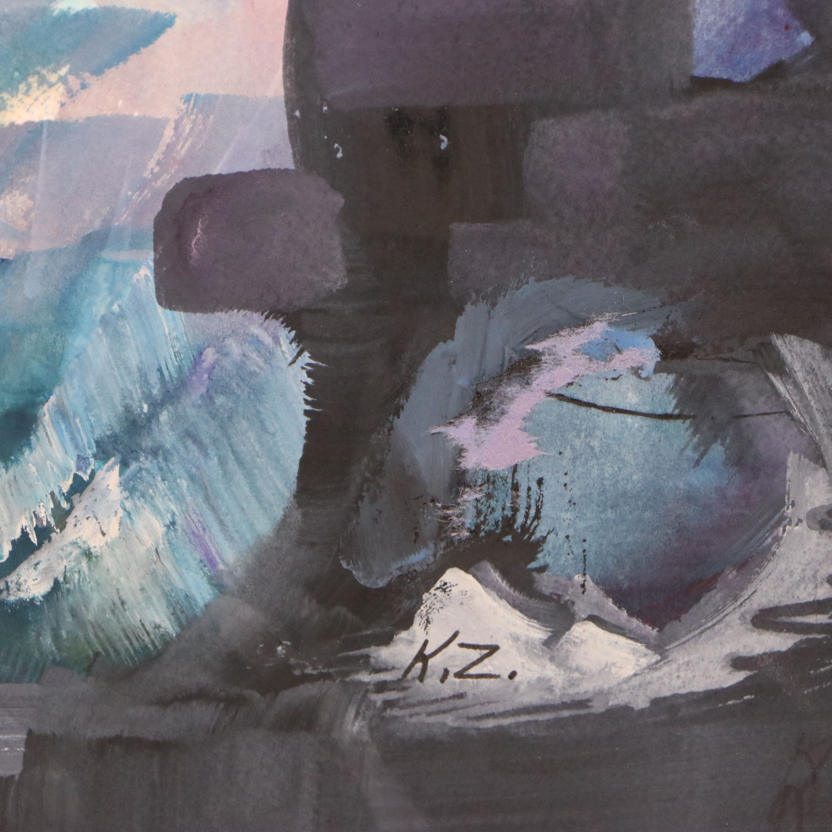 Jack Meanwell Watercolor Portrait of Man with Other Watercolor Paintings, 1975