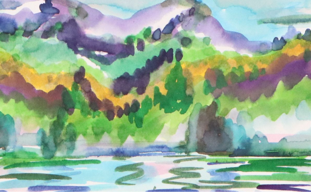 Jack Meanwell Watercolor Portrait of Man with Other Watercolor Paintings, 1975