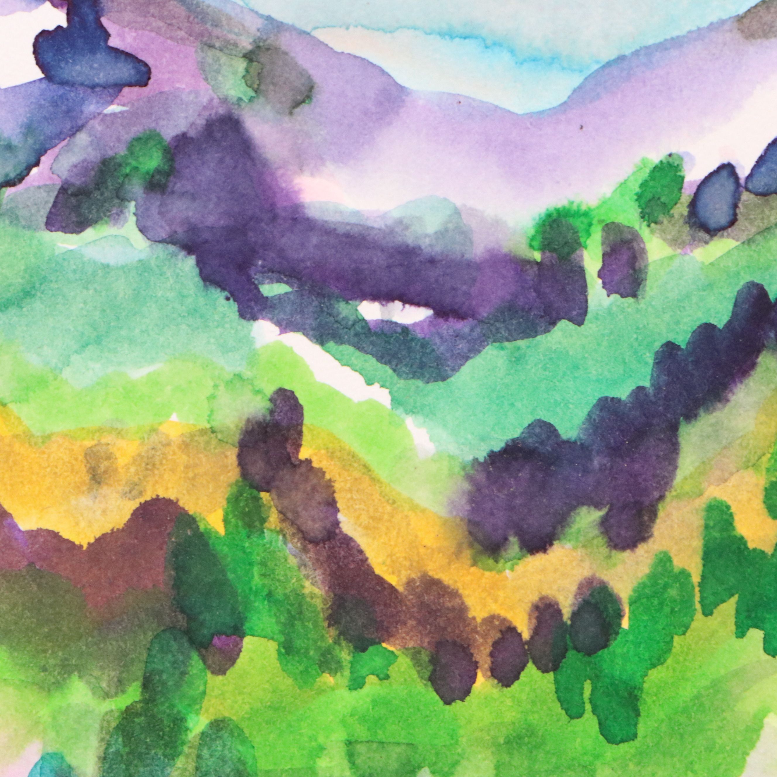 Jack Meanwell Watercolor Portrait of Man with Other Watercolor Paintings, 1975