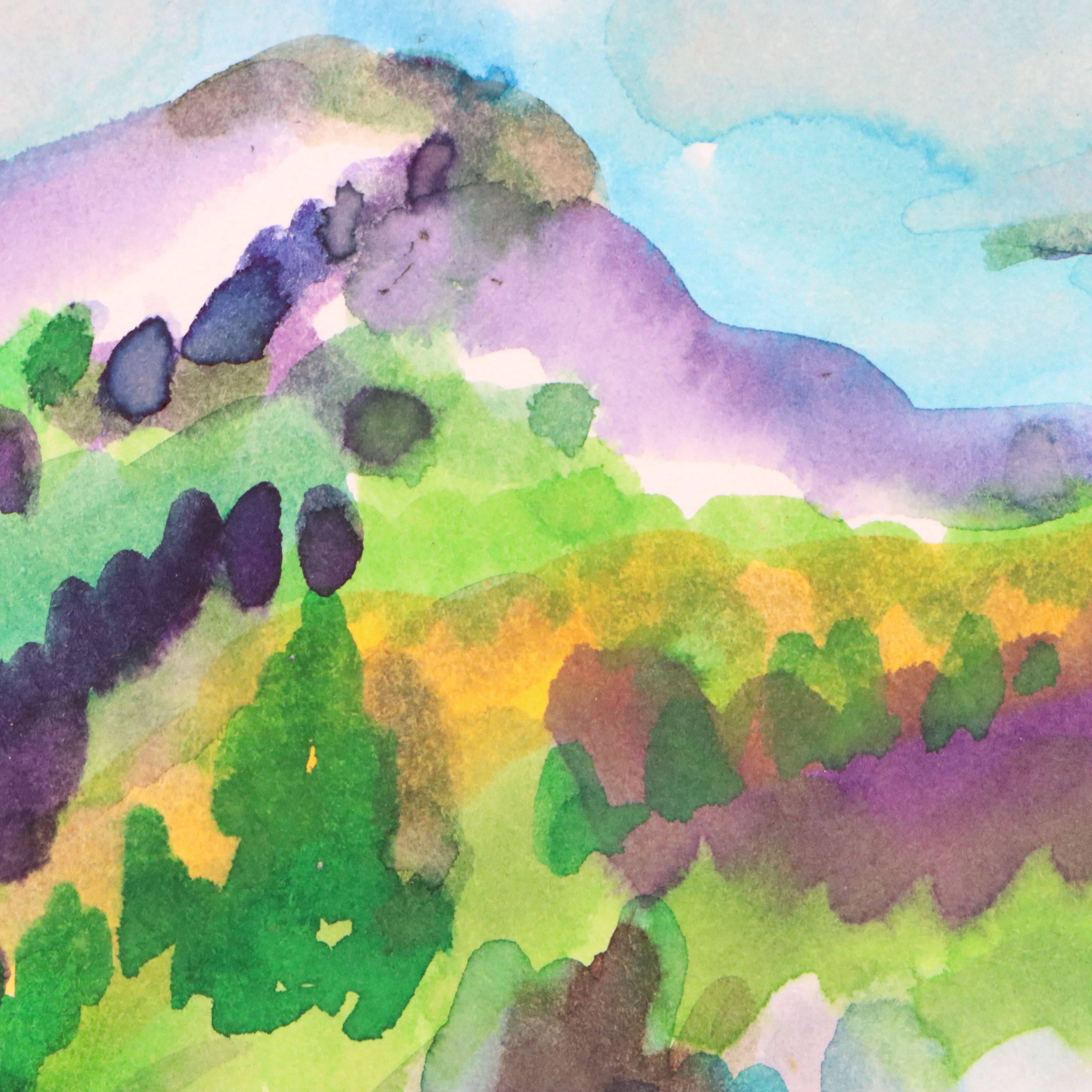 Jack Meanwell Watercolor Portrait of Man with Other Watercolor Paintings, 1975