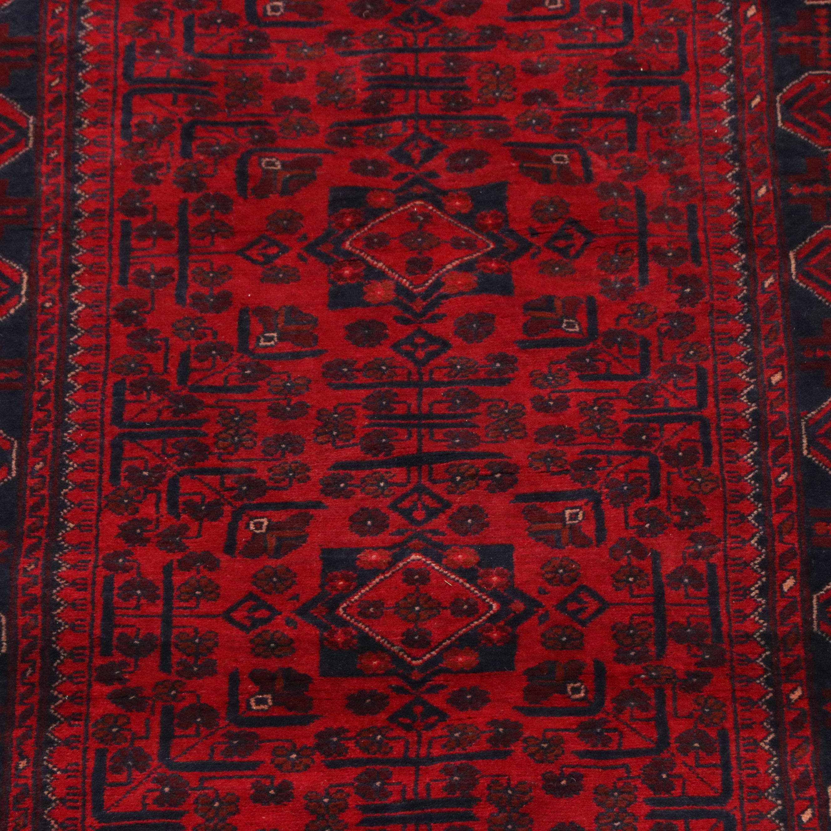 2'9 x 13' Hand-Knotted Afghan Kunduz Carpet Runner