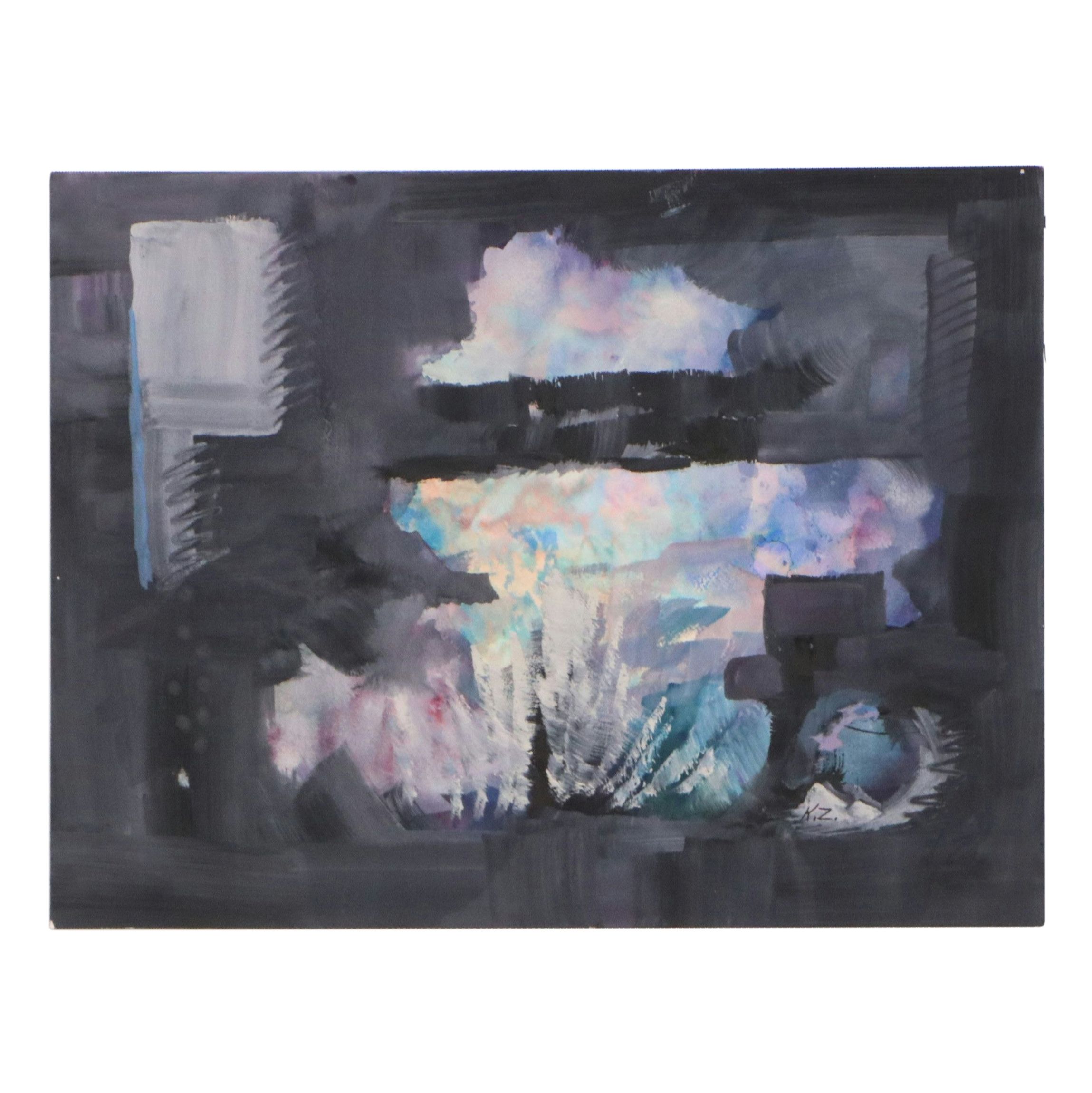 Jack Meanwell Watercolor Portrait of Man with Other Watercolor Paintings, 1975