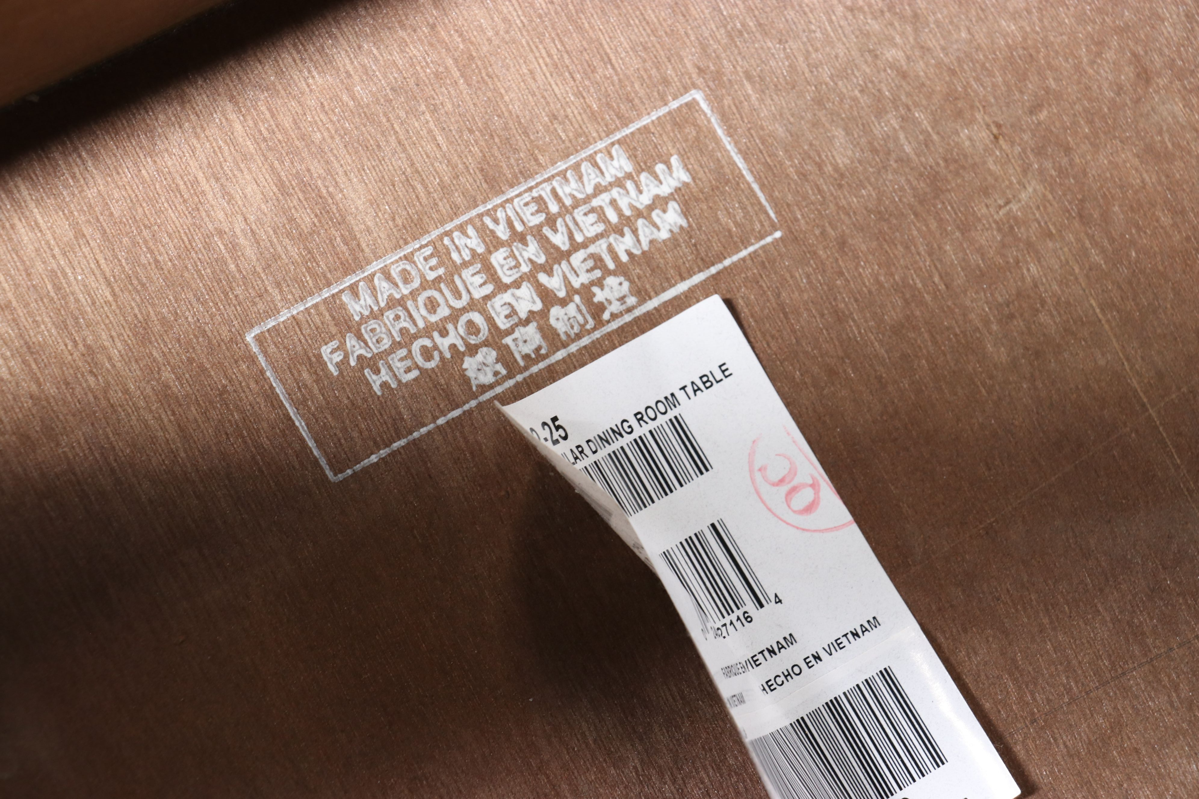 Six Piece Ashley Furniture "Kimonte" Dark Brown Dining Set, 21st Century