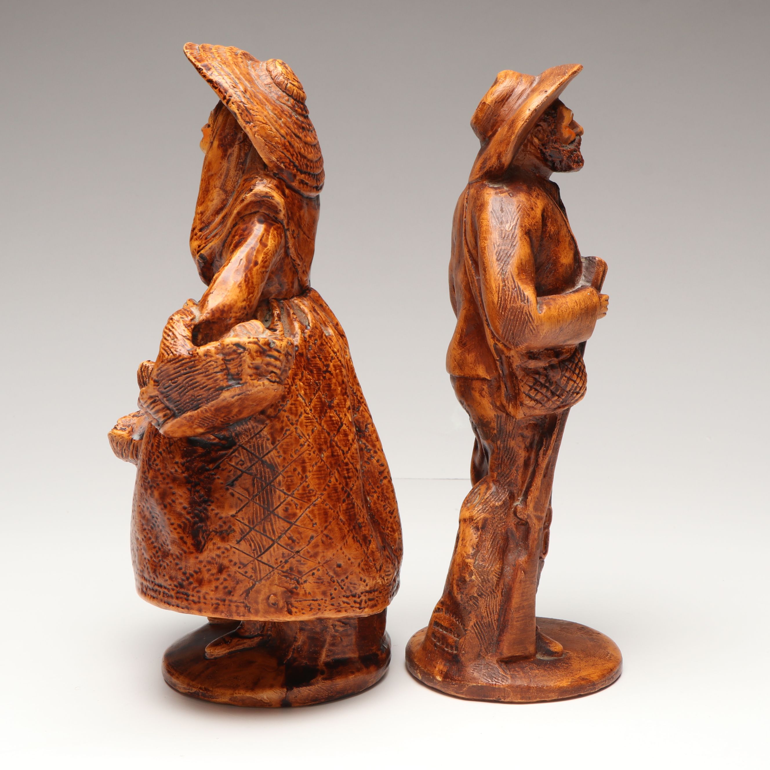 After Simone Jouglas French Santons De Provence Ceramic Figurines