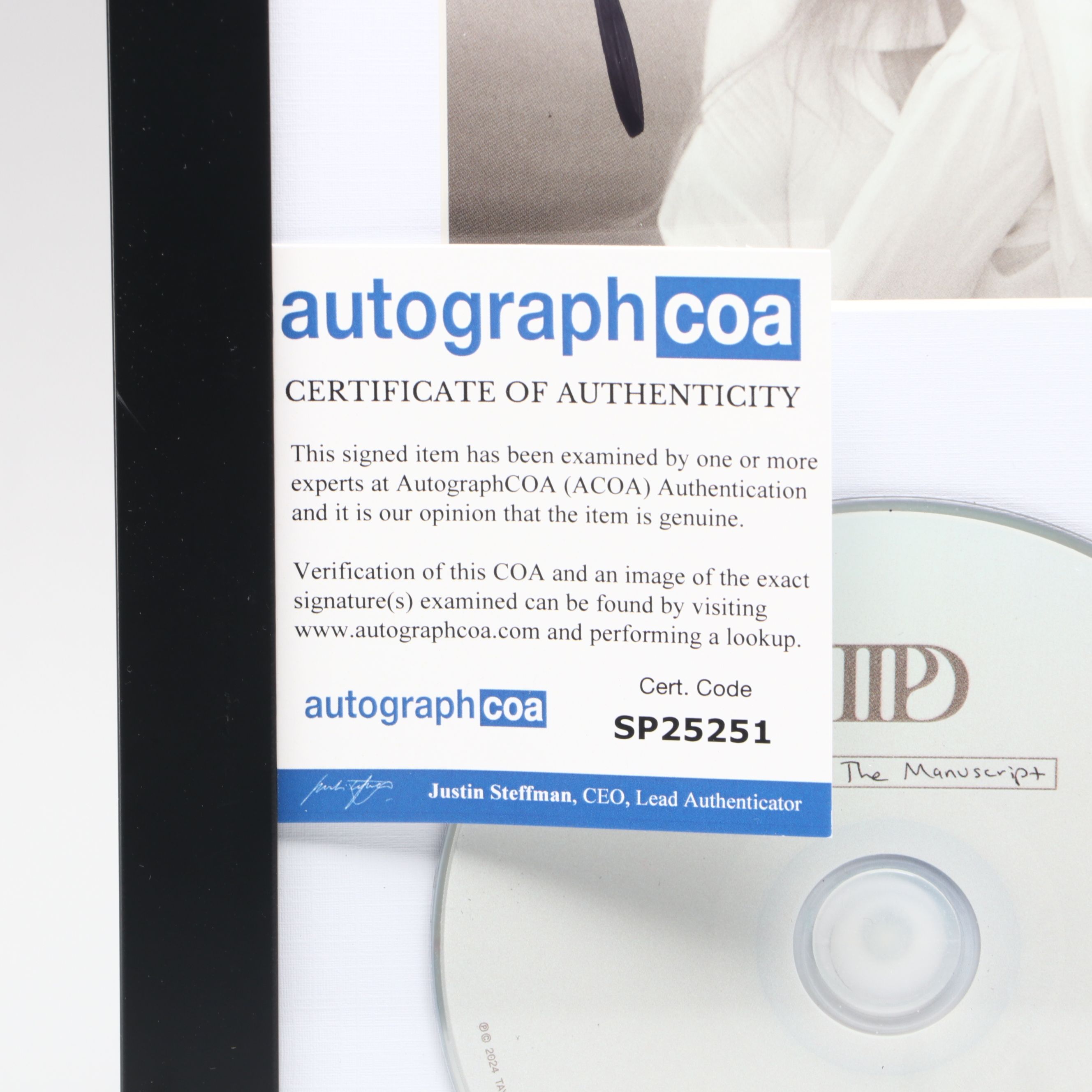 Taylor Swift Signed "The Manuscript" CD Card in Frame