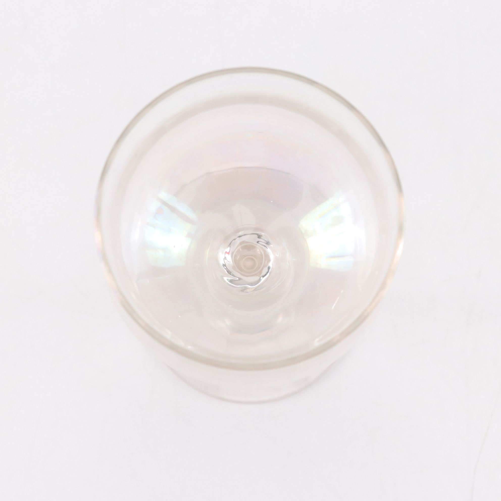 Romanian Hand Blown Red Vase with Opalescent Cordials & "Rioja" Champagne Flutes