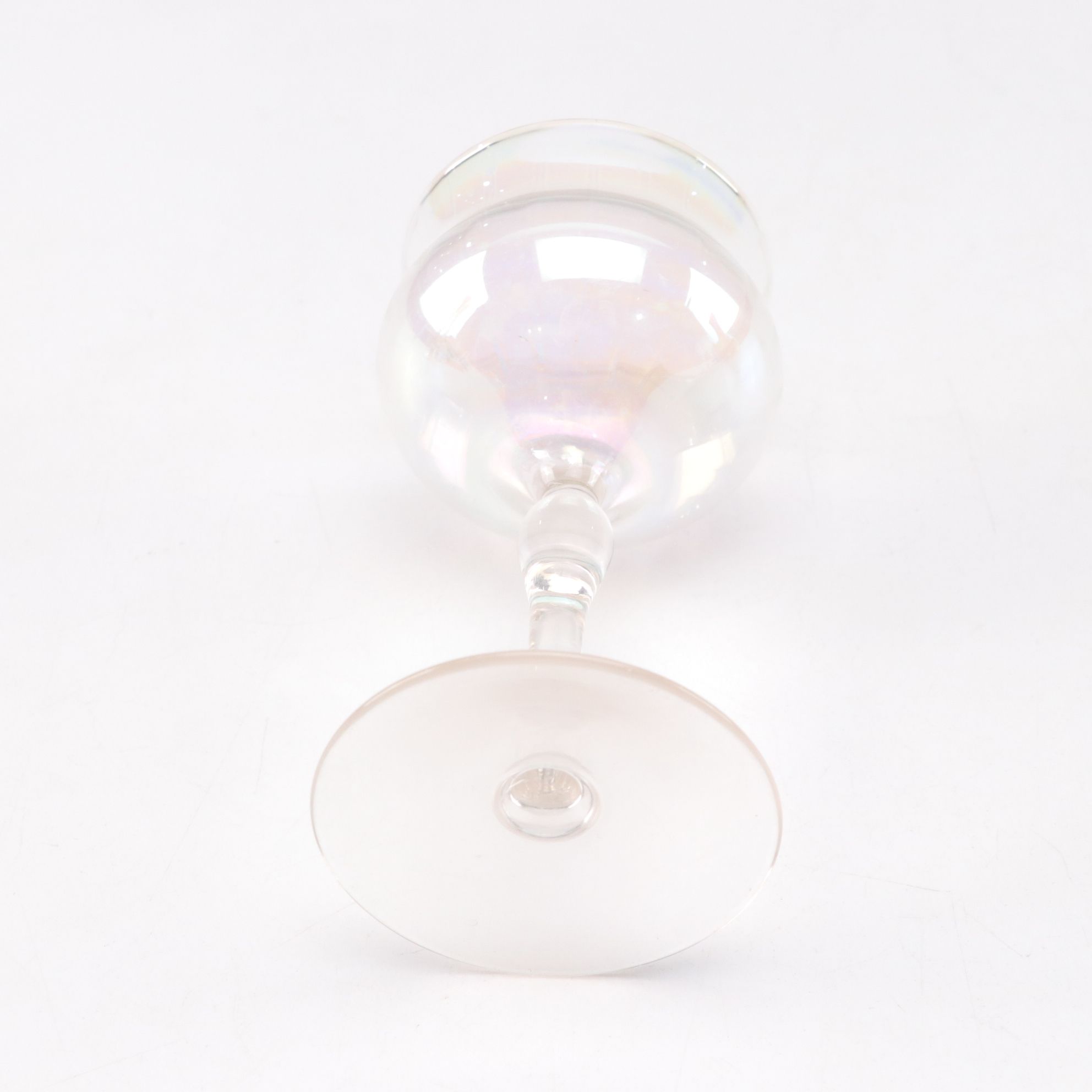 Romanian Hand Blown Red Vase with Opalescent Cordials & "Rioja" Champagne Flutes