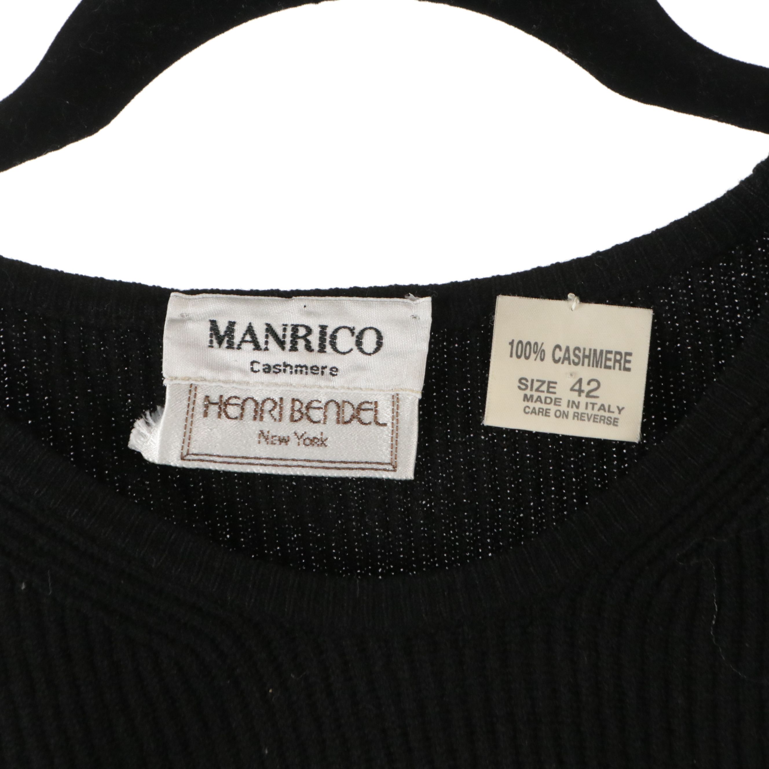 Escada Purple Metallic Trouser, Wool Turtleneck and Henri Bendel Cashmere Top